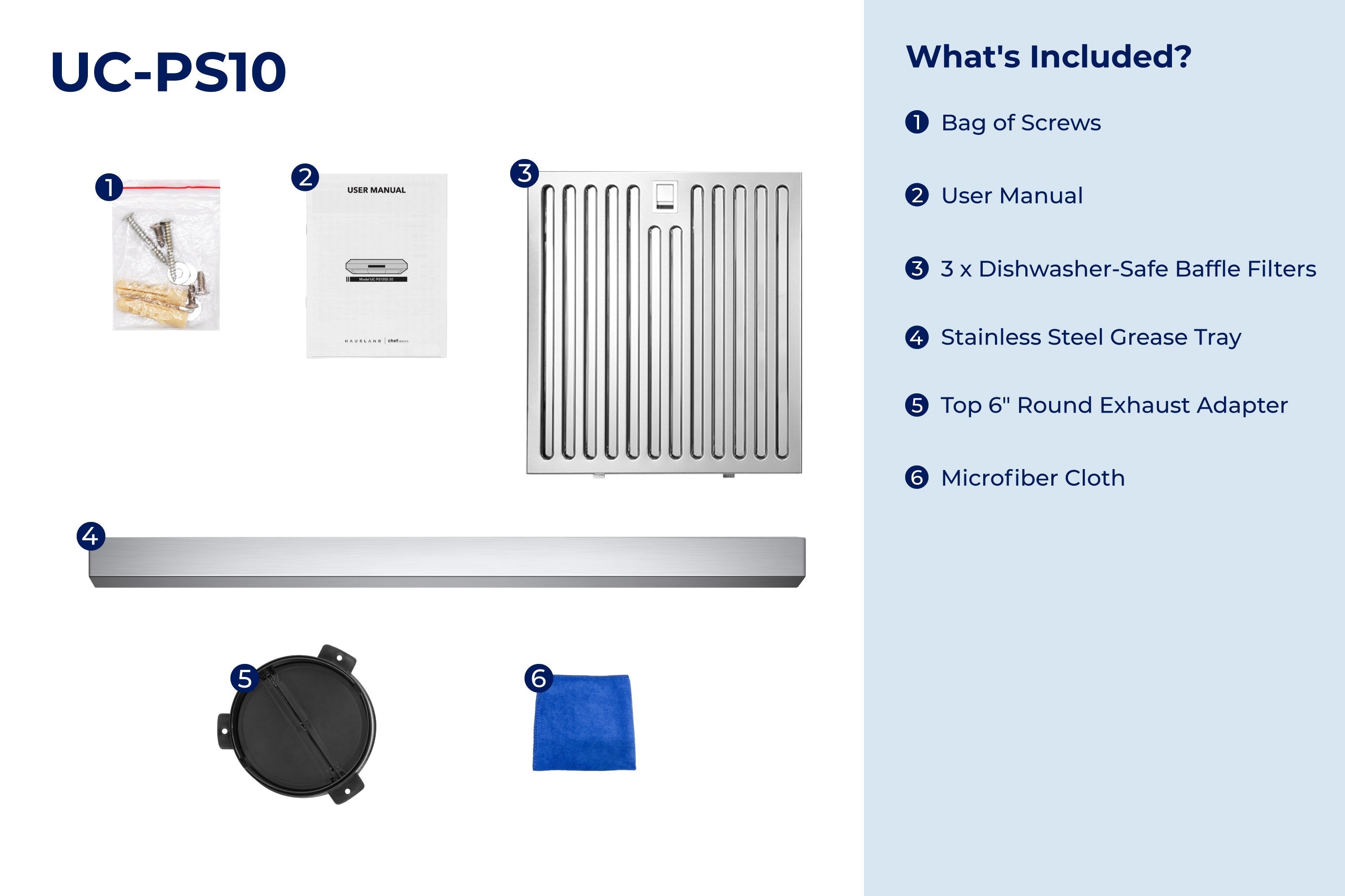 Hauslane 30-Inch Under Cabinet Range Hood with Stainless Steel Filters in Stainless Steel (UC-PS10SS-30)