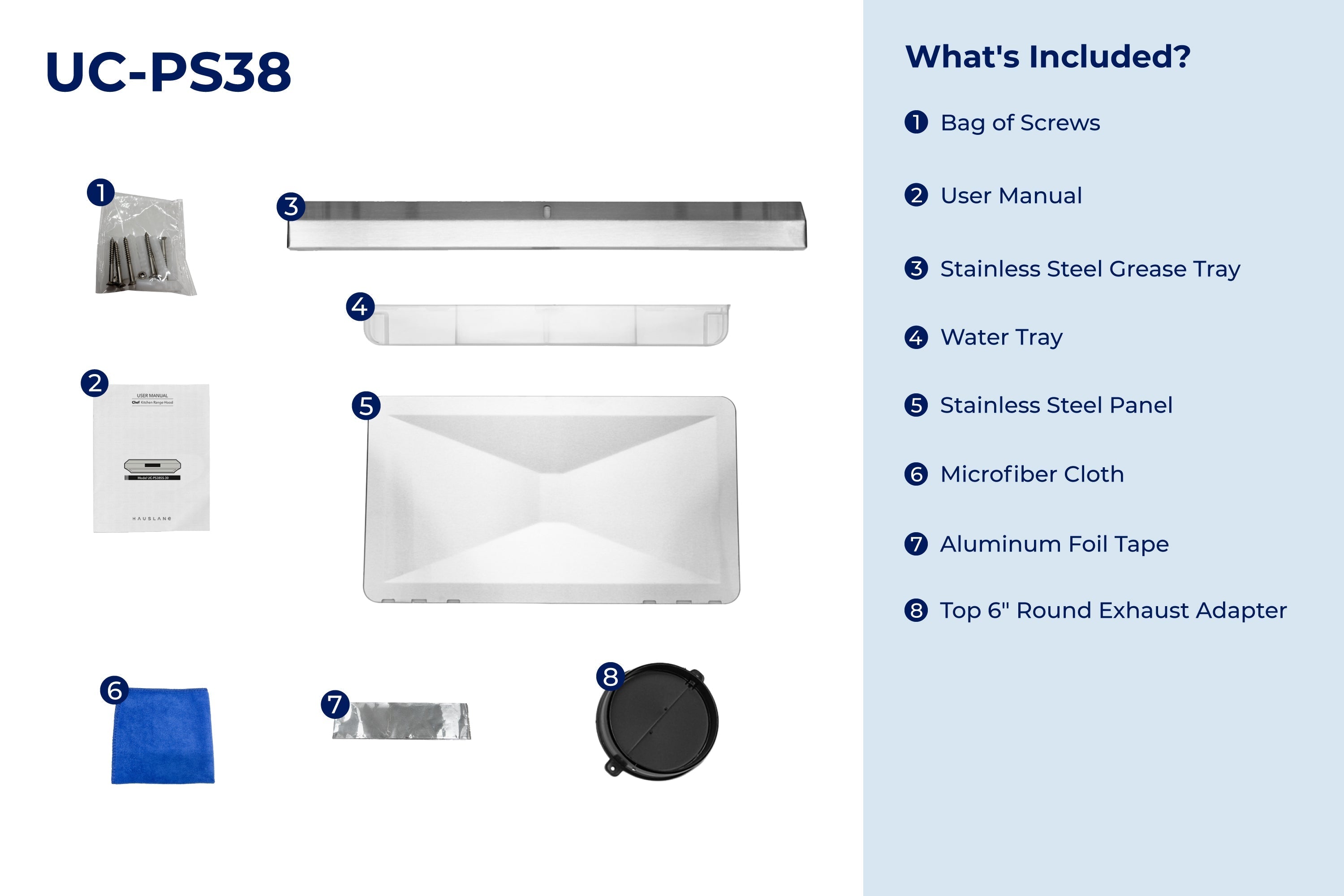 Hauslane 30-Inch Under Cabinet Self-Clean Touch Control Range Hood in Stainless Steel (UC-PS38SS-30)