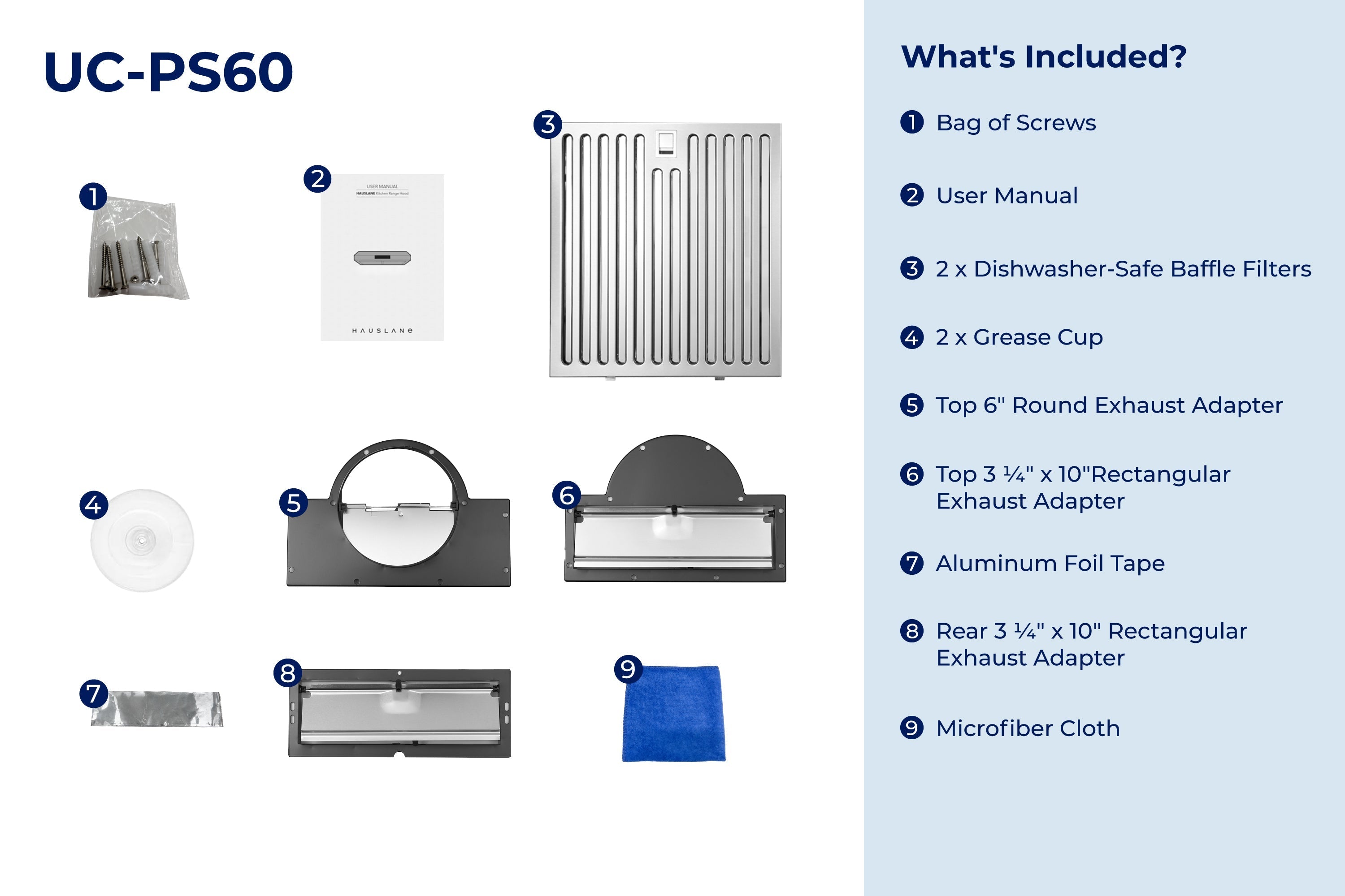 Hauslane 30-Inch Ducted Under Cabinet Range Hood with 407 CFM Motor in Stainless Steel (UC-PS60SS-30)