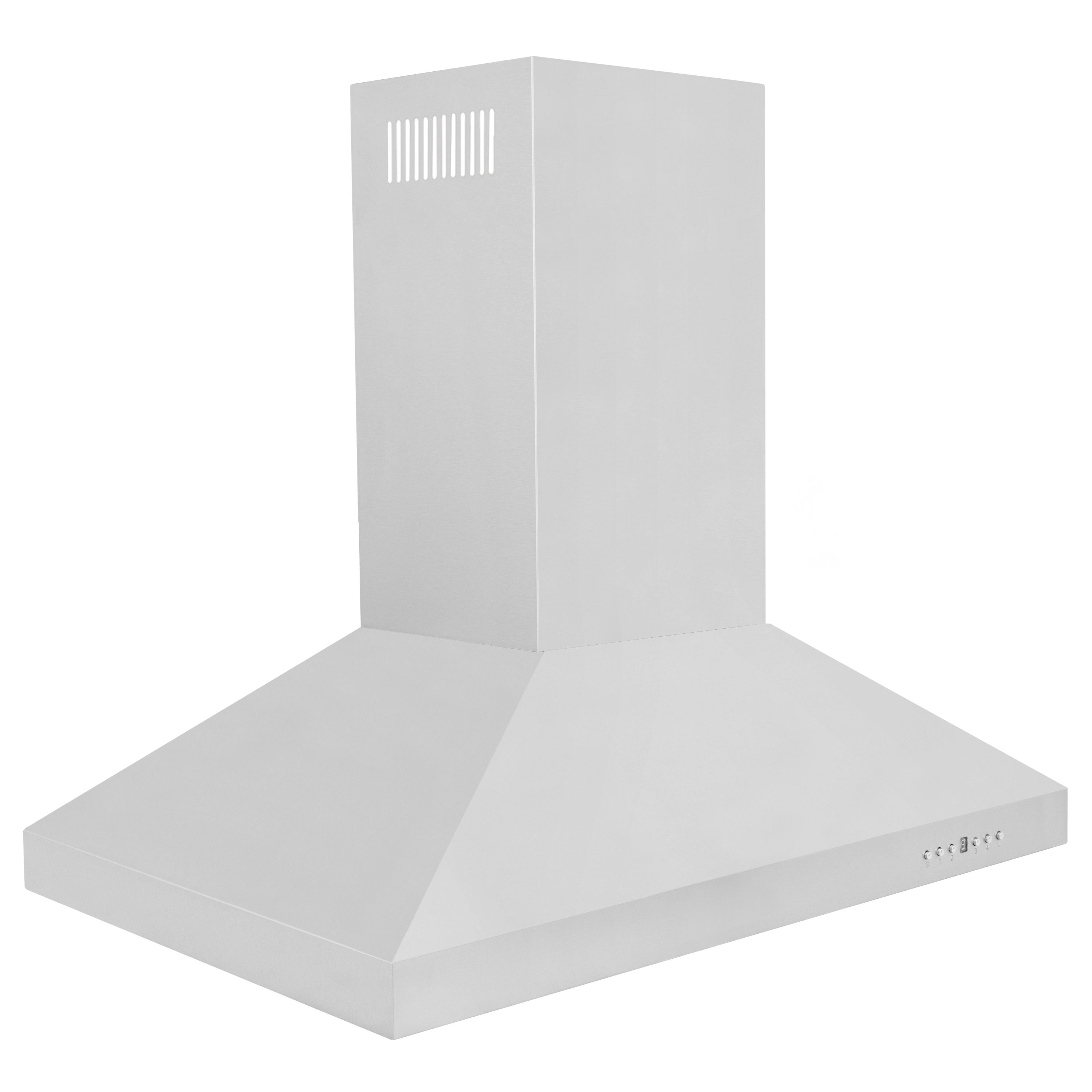 ZLINE 36 in Island Range Hood Stainless Steel Convertible Ducted/Ductless 4-Speed Fan (KL3i-36)