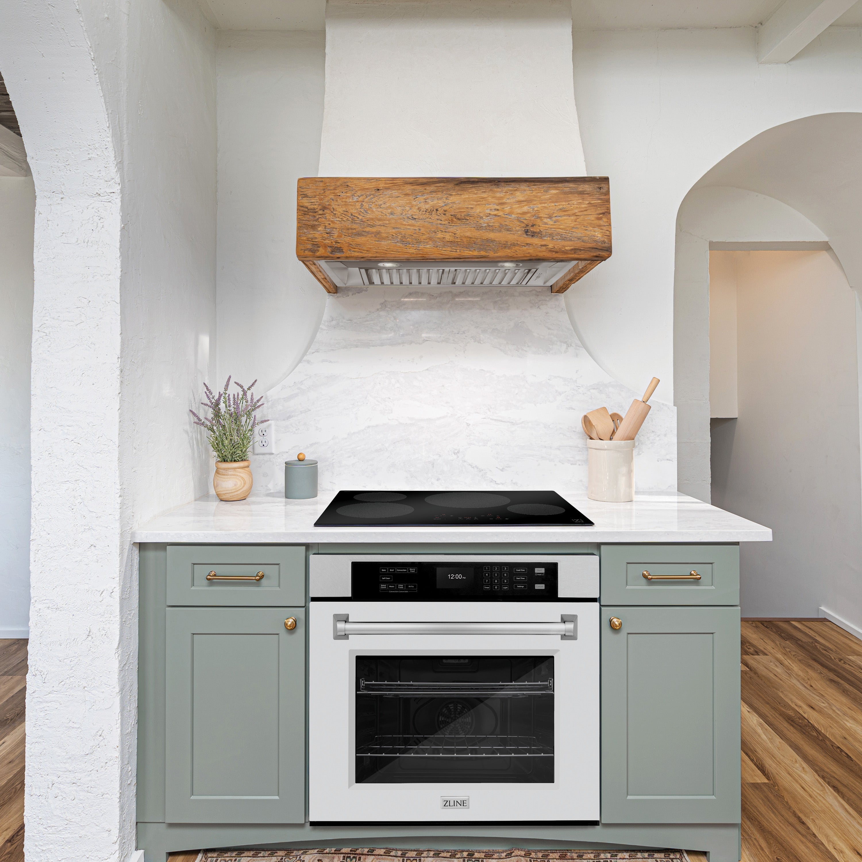 ZLINE 30" Professional True Convection Single Wall Oven with Air Fry and Self Clean in Satin Stainless Steel with White Matte Door, WASS-WM-30