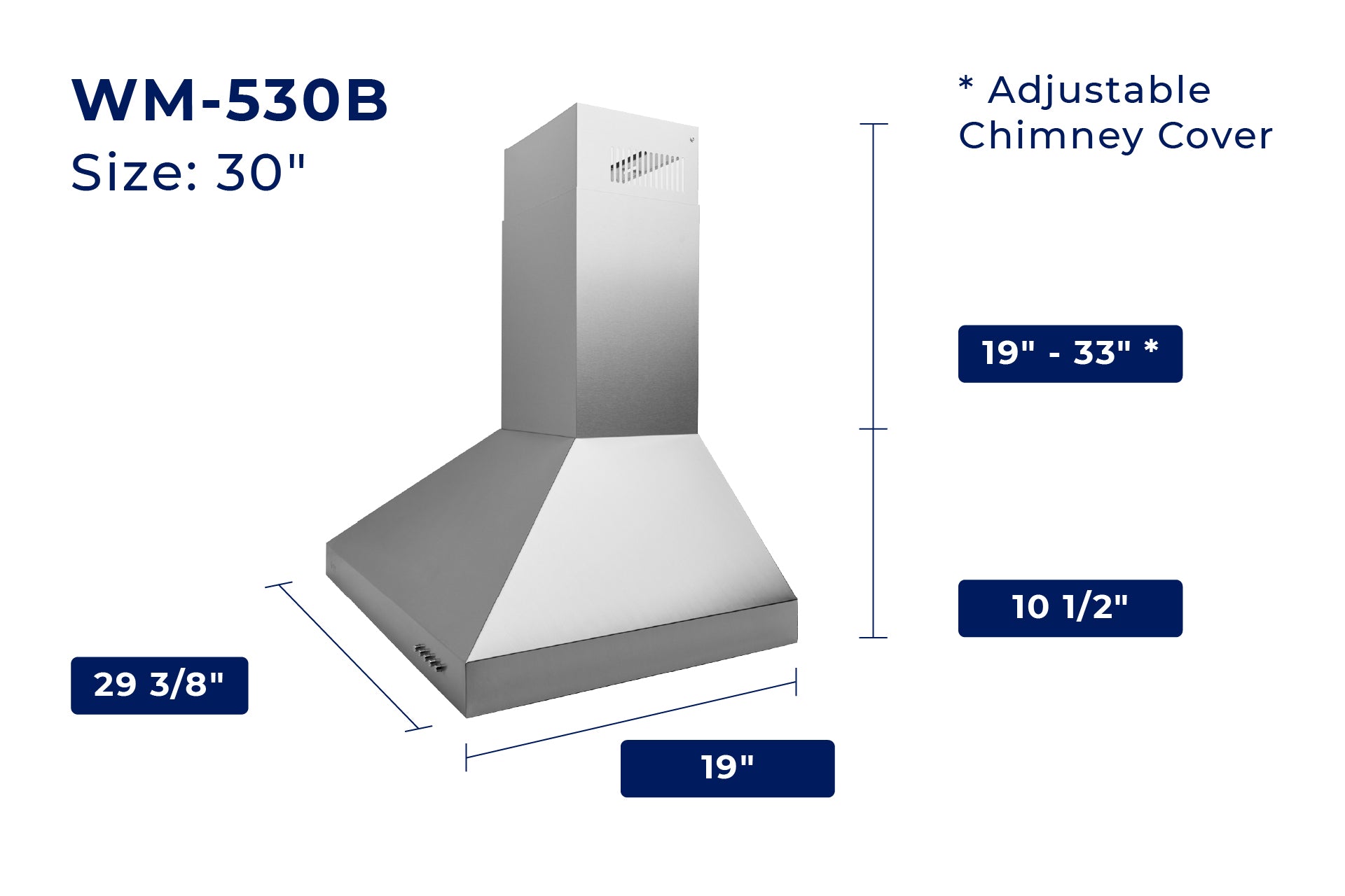 Hauslane Convertible Wall Mount Range Hood (WM-530-BASE)