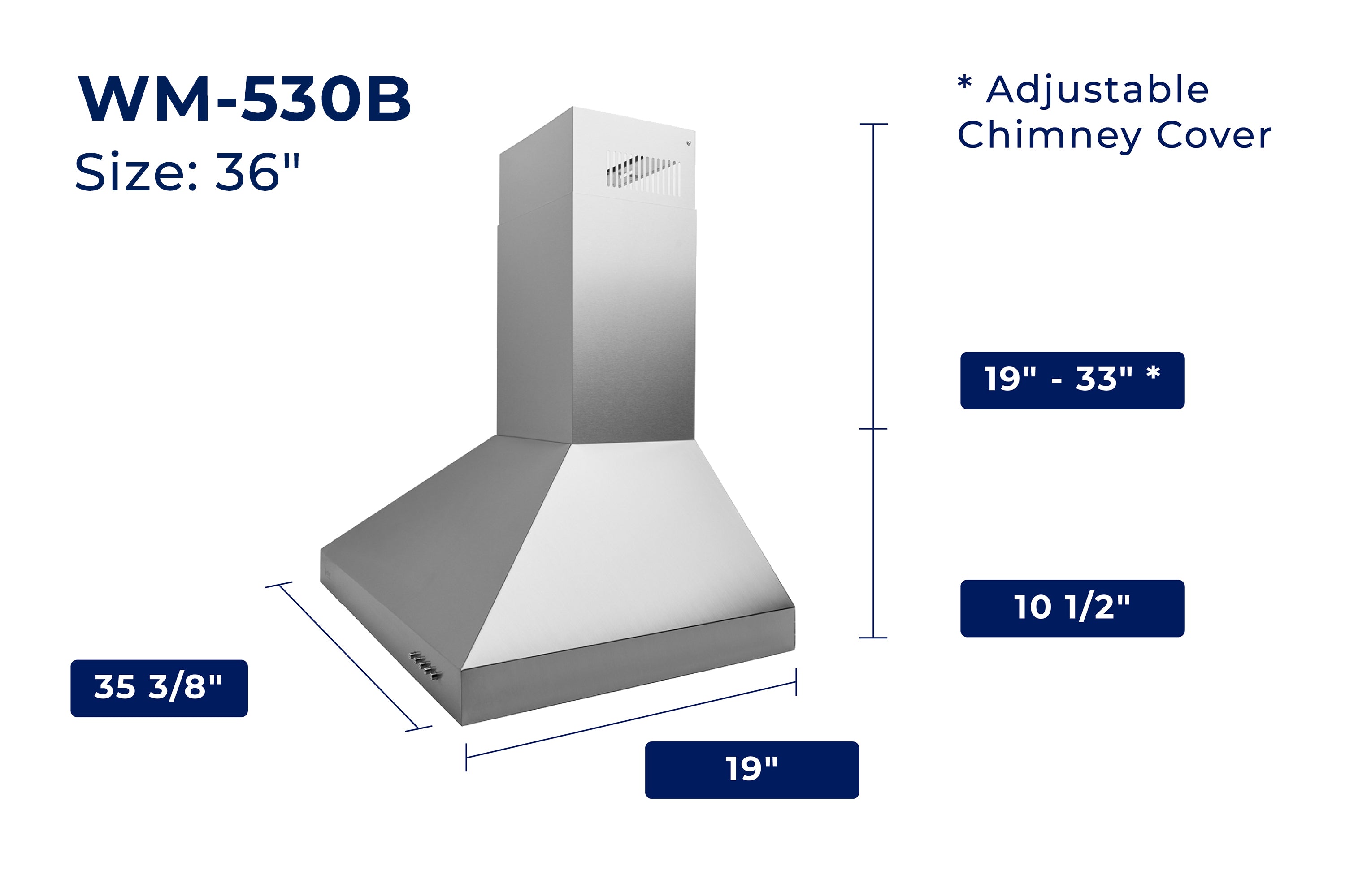 Hauslane Convertible Wall Mount Range Hood (WM-530-BASE)