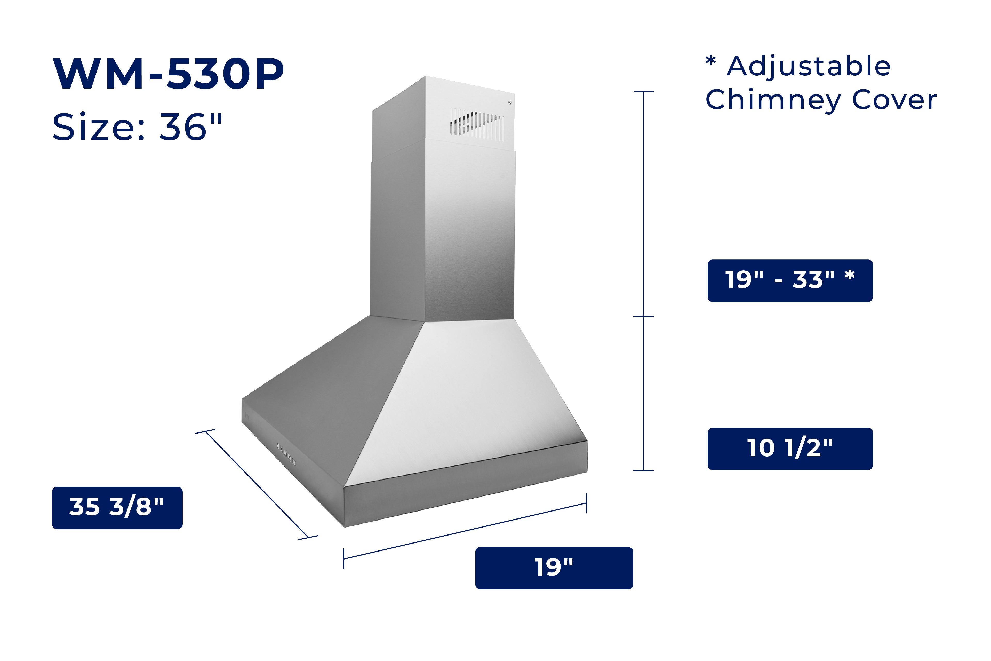 Hauslane Convertible Wall Mount Range Hood (WM-530-PRO)