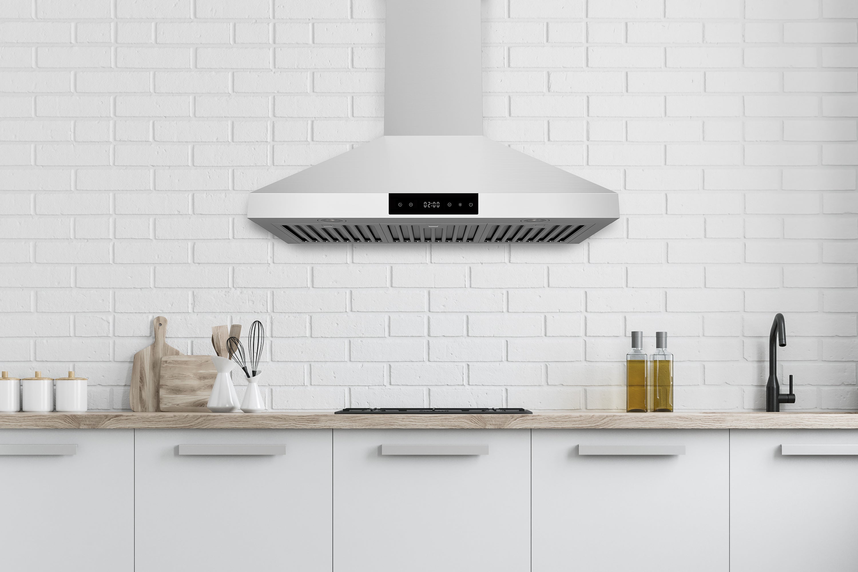 Hauslane Wall Mount Touch Control Range Hood with Stainless Steel Filters in Stainless Steel (WM-538SS)