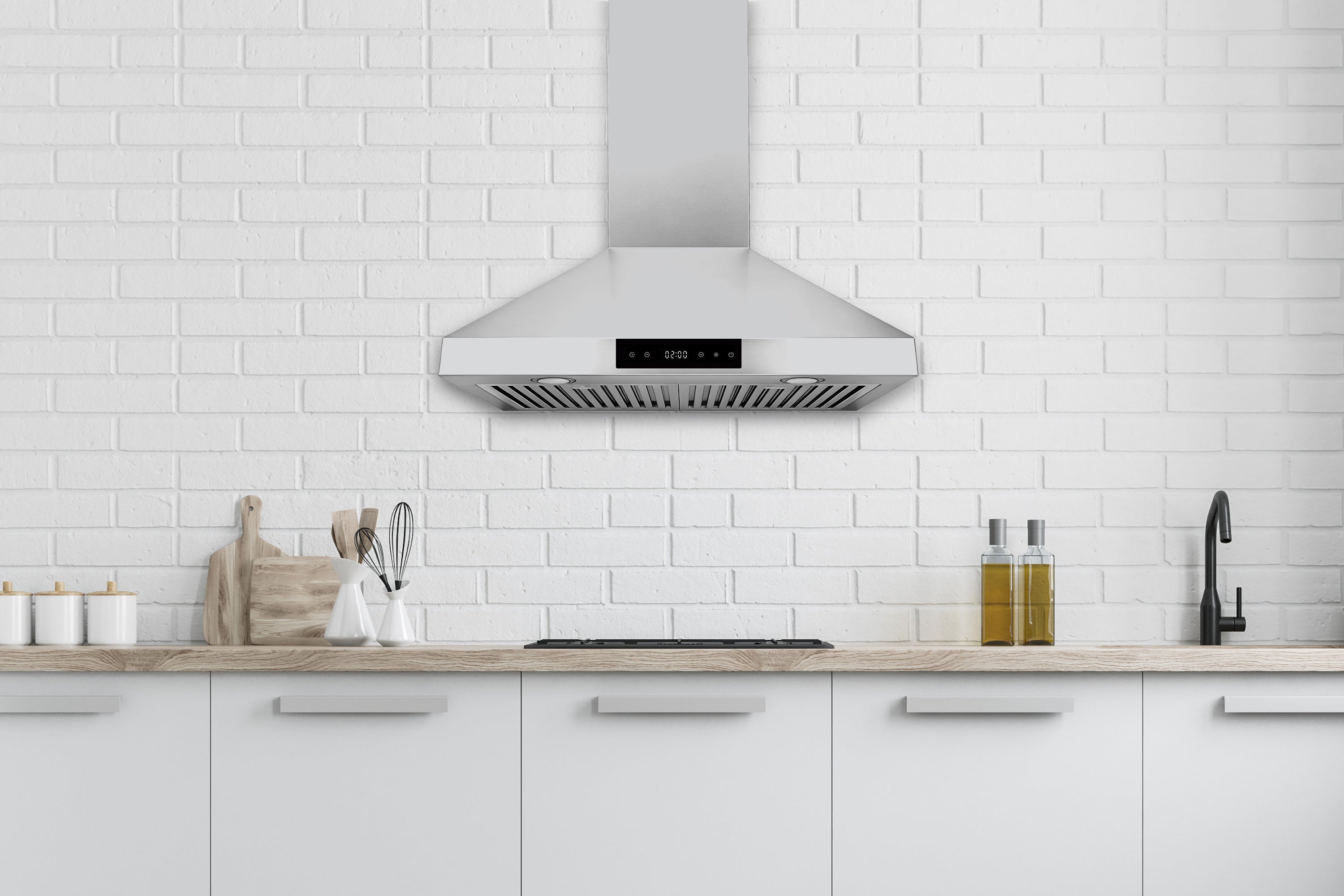 Hauslane Wall Mount Touch Control Range Hood with Stainless Steel Filters in Stainless Steel (WM-538SS)