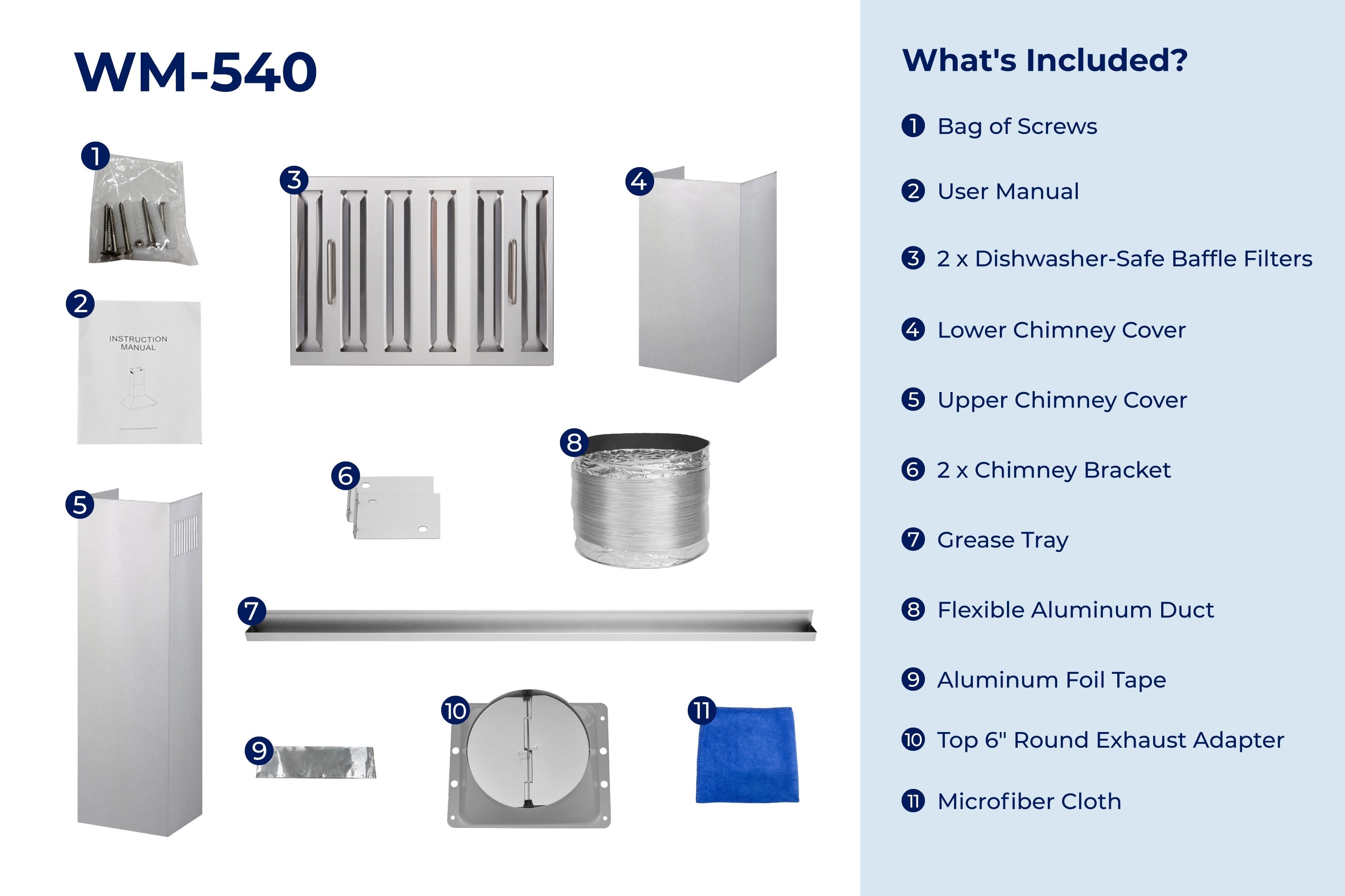 Hauslane 30-Inch 500 CFM Convertible Wall Mount Range Hood in Stainless Steel (WM-540SS-30)
