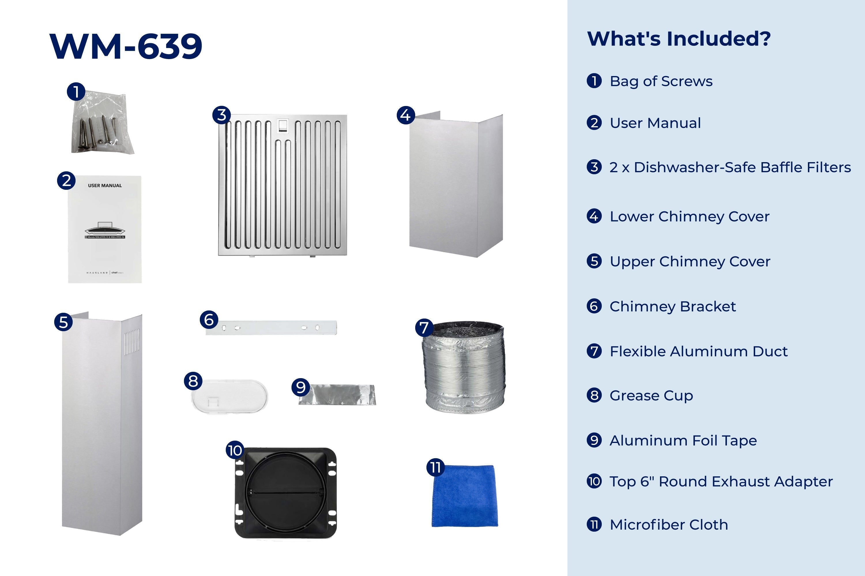 Hauslane 450 CFM Wall Mount Touch Control Range Hood with Tempered Glass in Stainless Steel (WM-639SS)