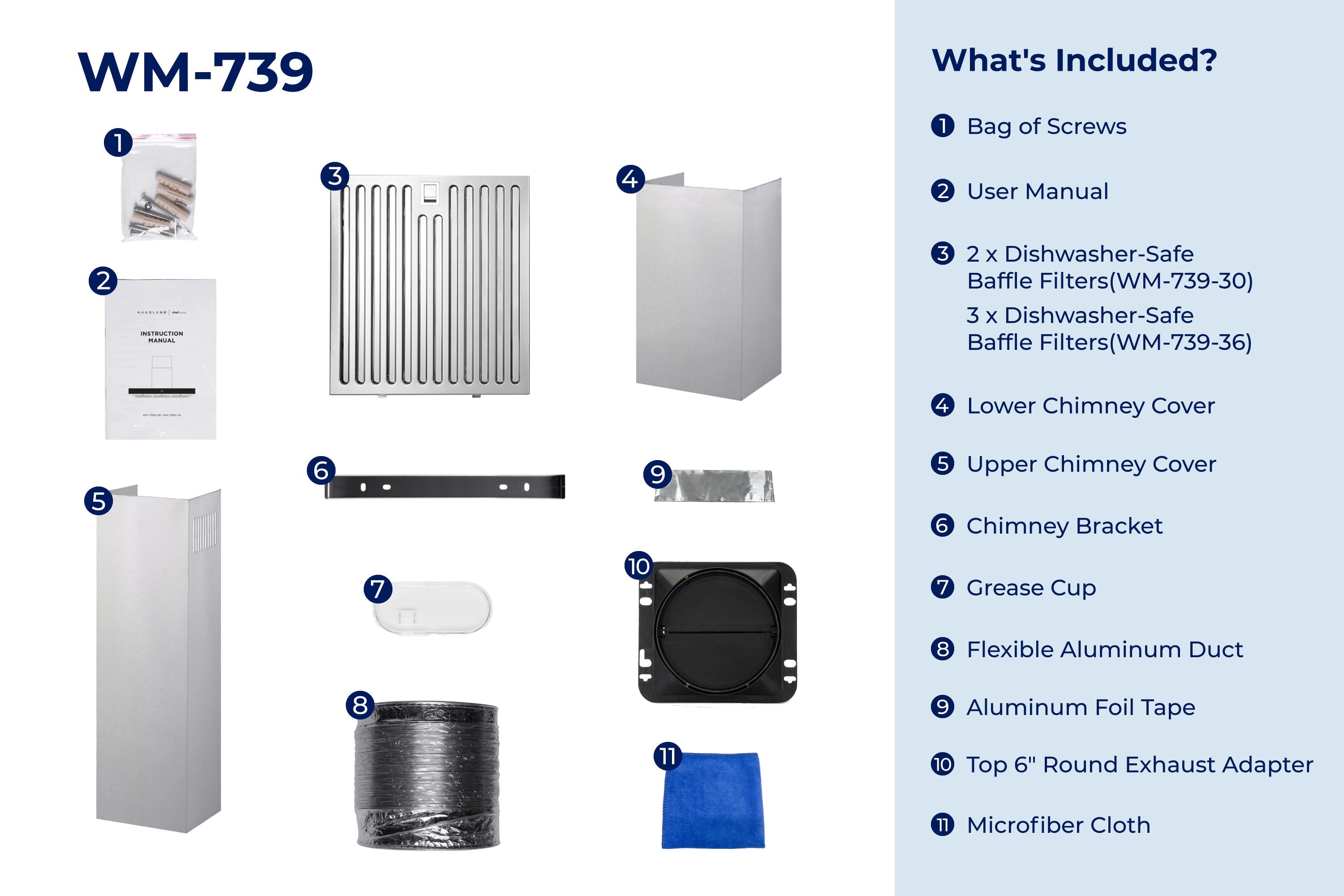 Hauslane Wall Mount Touch Control T-Shaped Range Hood with Stainless Steel Filters in Stainless Steel (WM-739SS)