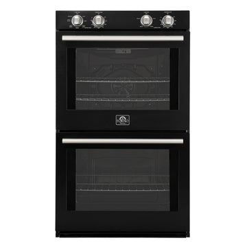 FORNO Espresso Vomero 30-Inch Electric Double Wall Oven, 10 Cu. Ft., Black with Stainless Steel Accents (FBOEL1324-30BLK)