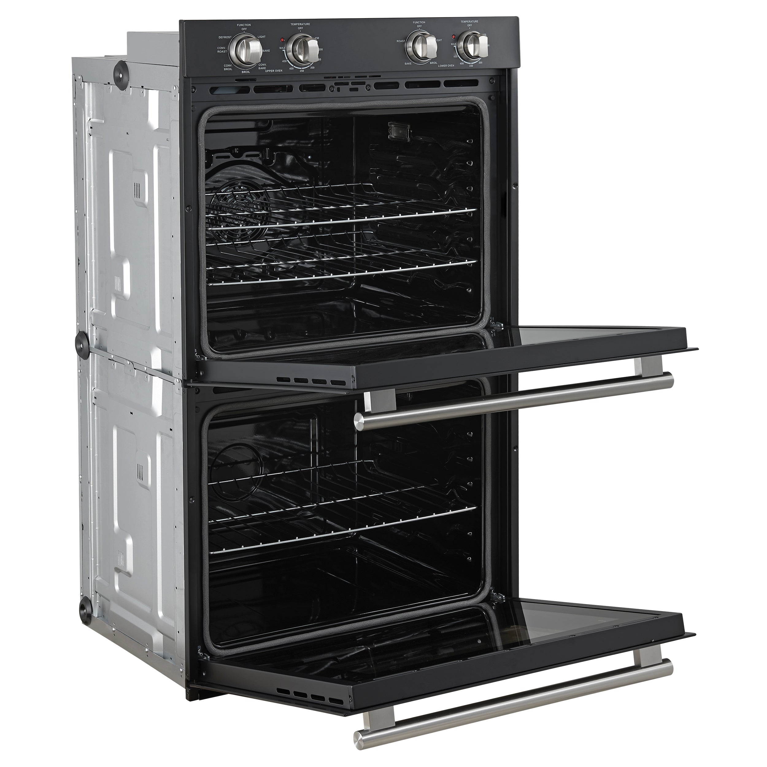 FORNO Espresso Vomero 30-Inch Electric Double Wall Oven, 10 Cu. Ft., Black with Stainless Steel Accents (FBOEL1324-30BLK)