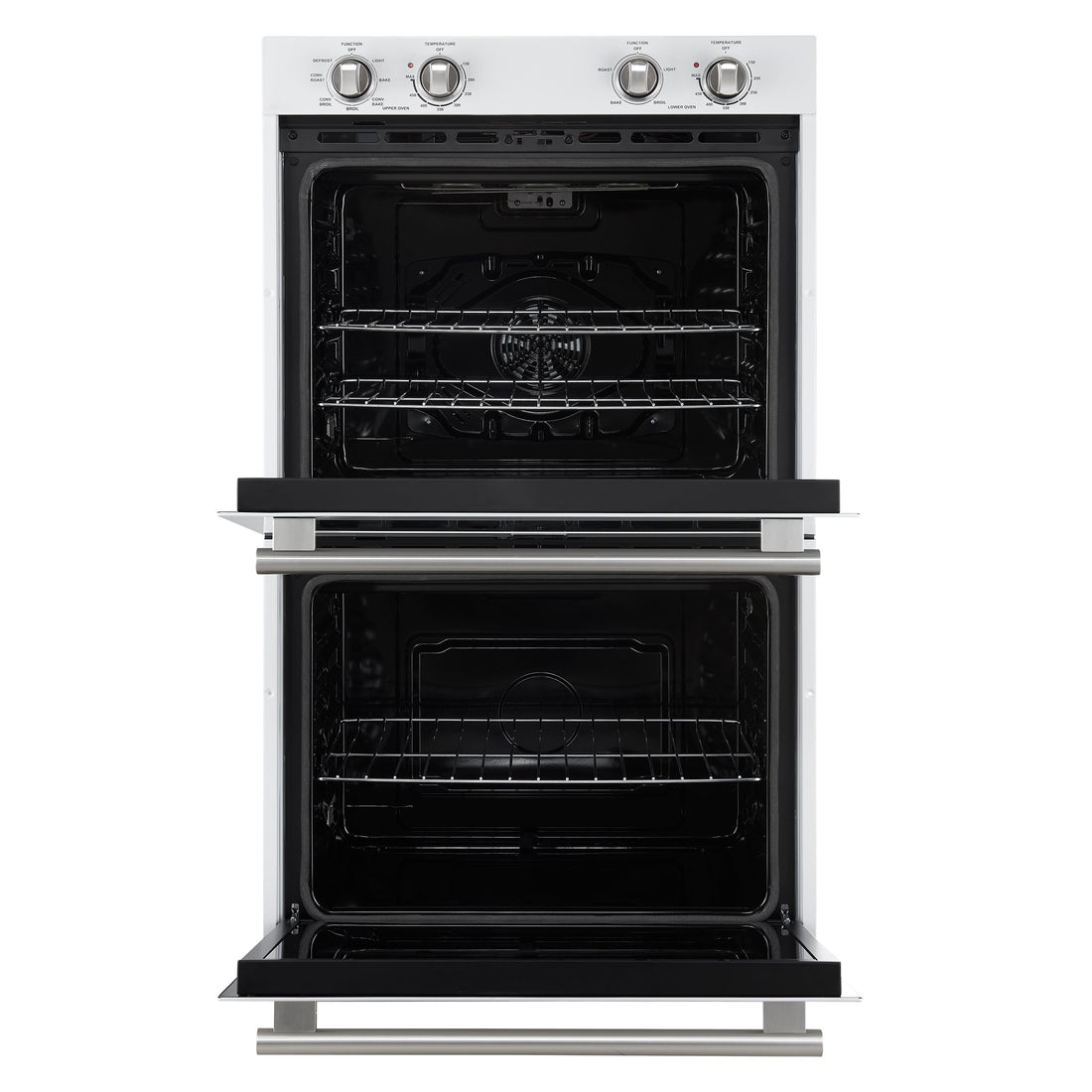 FORNO Espresso Vomero 30-Inch Electric Double Wall Oven, 10.0 cu. ft., White with Stainless Steel Accents (FBOEL1324-30WHT)