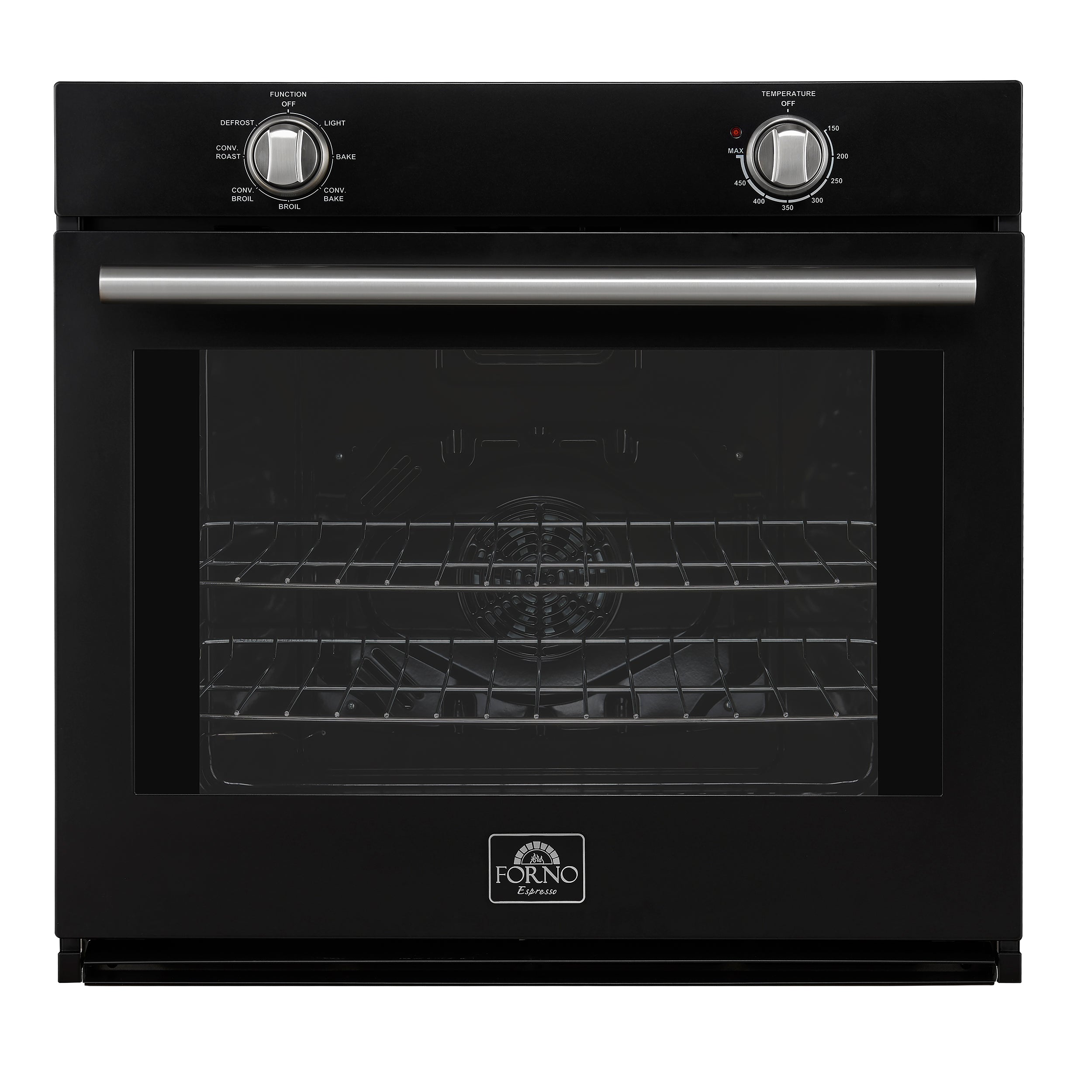 Forno Espresso Vomero 30-Inch Single Electric Wall Oven, 5.0 Cu. Ft., Black with Stainless Steel Accents (FBOEL1370-30BLK)