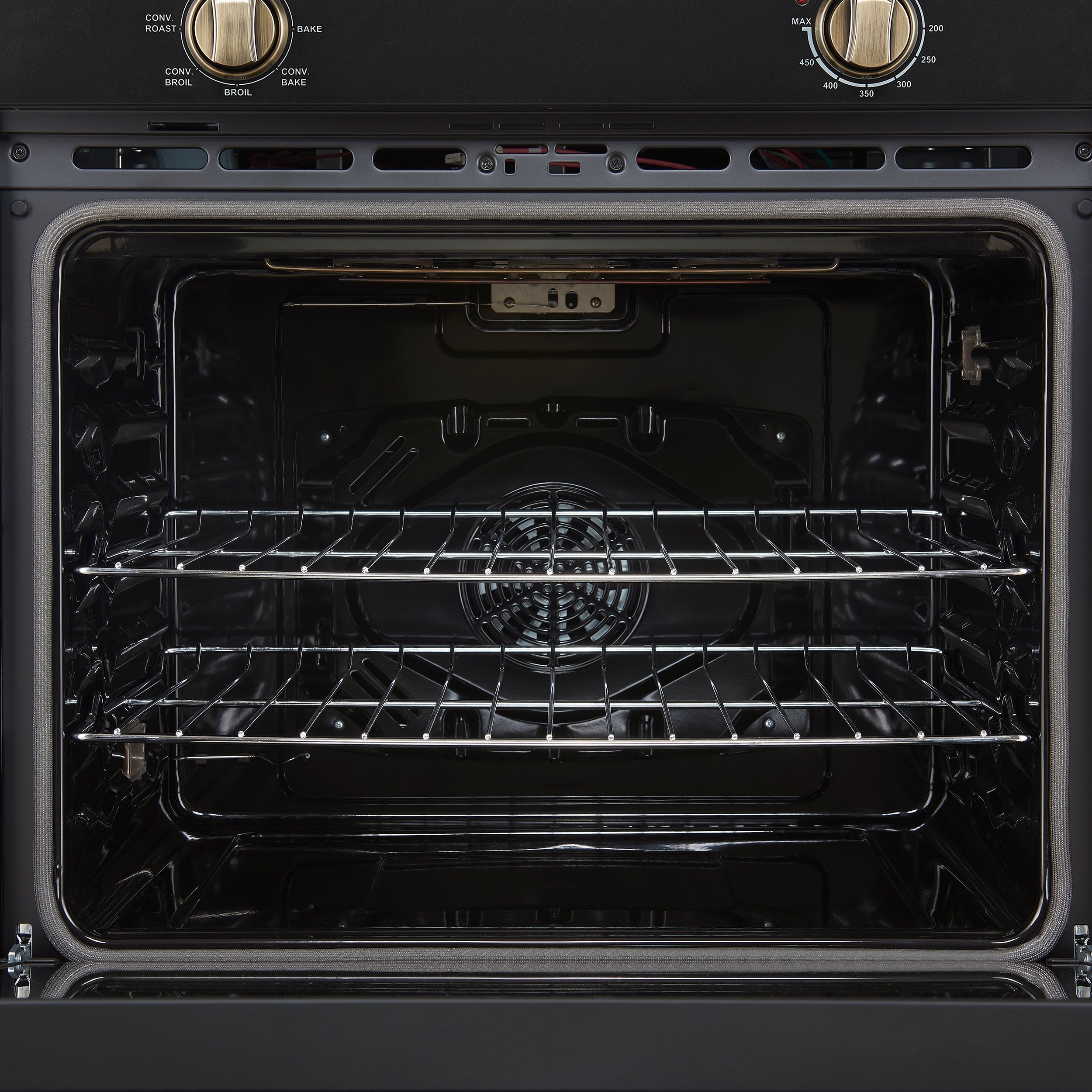Forno Espresso Vomero 30-Inch Electric Single Wall Oven, 5.0 cu. ft., Black with Antique Brass Accents (Model FBOEL1370-30BLK)