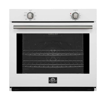 FORNO Espresso Vomero 30-Inch Electric Single Wall Oven, 5.0 Cu. Ft., White with Stainless Steel Accents (FBOEL1370-30WHT)