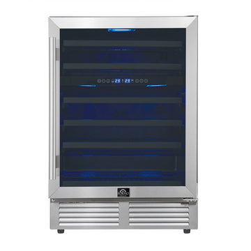 FORNO Bacchino 24-Inch Dual Zone Wine Cooler, 51-Bottle Capacity, Triple-Glass Door, Stainless Steel (FWCDR6634-24S)