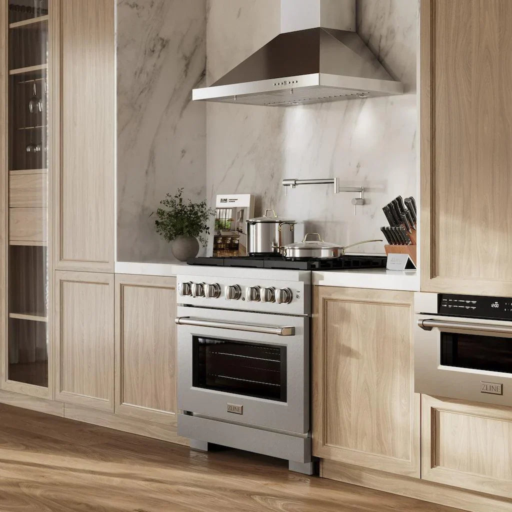 ZLINE 36 in. 5.2 cu. ft. Paramount Gas Range with 6 Burner Gas Cooktop and Convection Gas Oven in Satin Stainless Steel (SGRS-36)