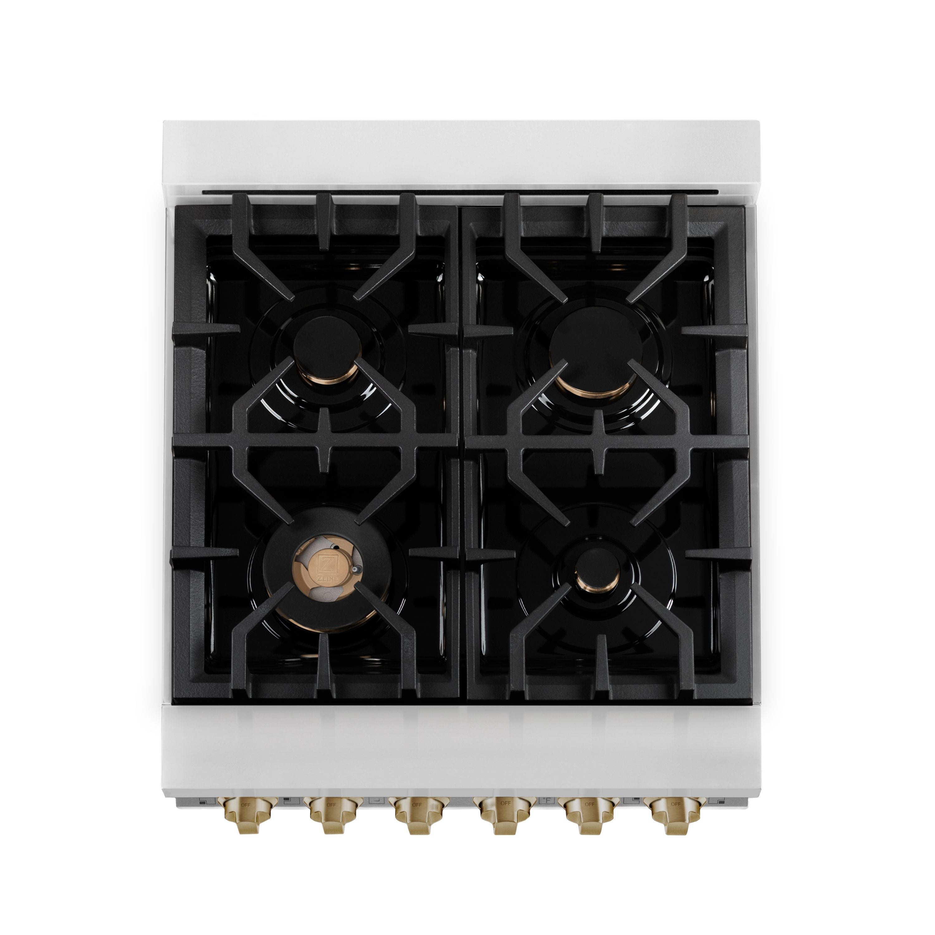 ZLINE Autograph Edition 24 in. Dual Fuel Range 2.8 cu. ft. Stainless Steel with Champagne Bronze Accents (RAZ-24-CB)