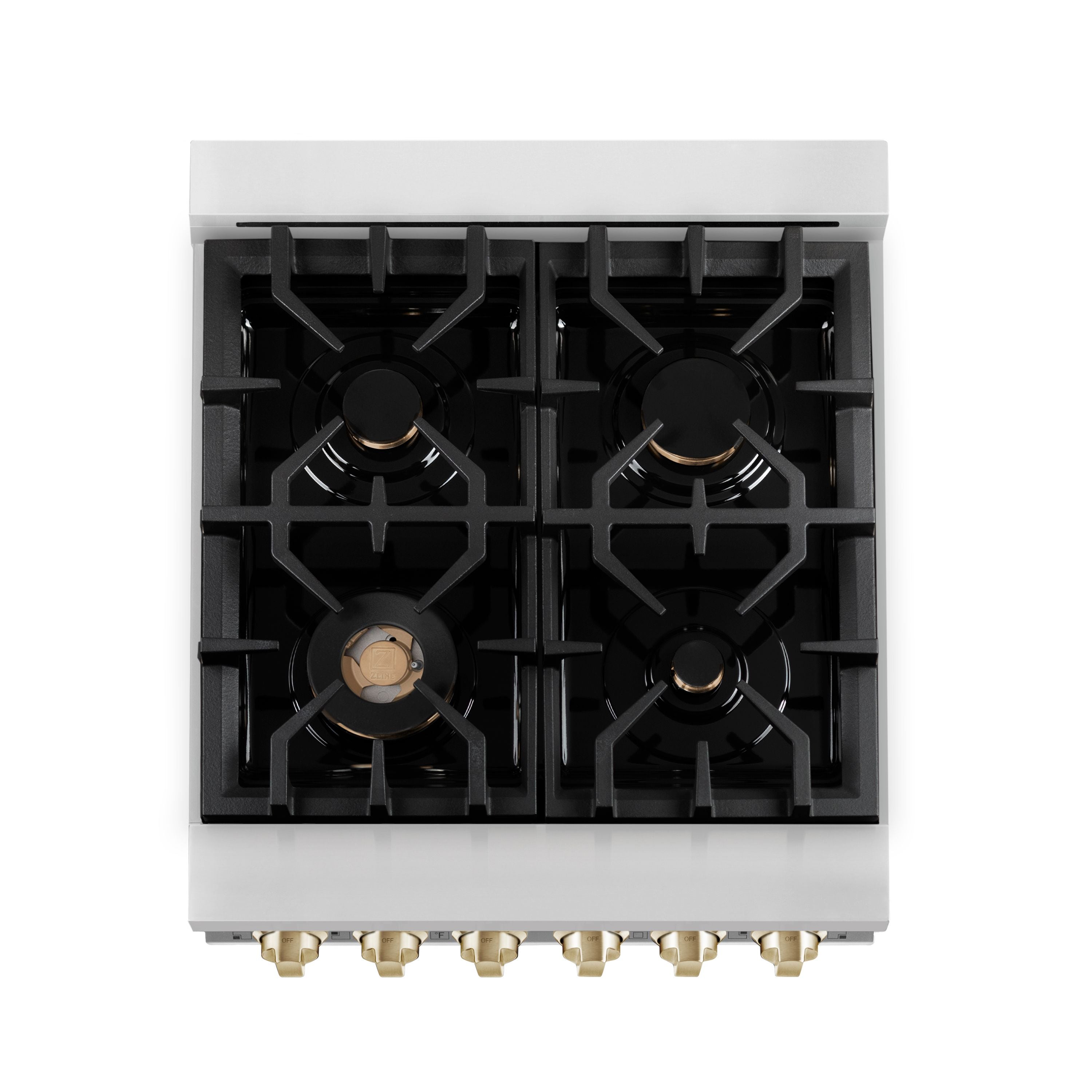 ZLINE Autograph 24 in. Dual Fuel Range 2.8 cu. ft. Stainless Steel with Gold Accents (RAZ-24-G)