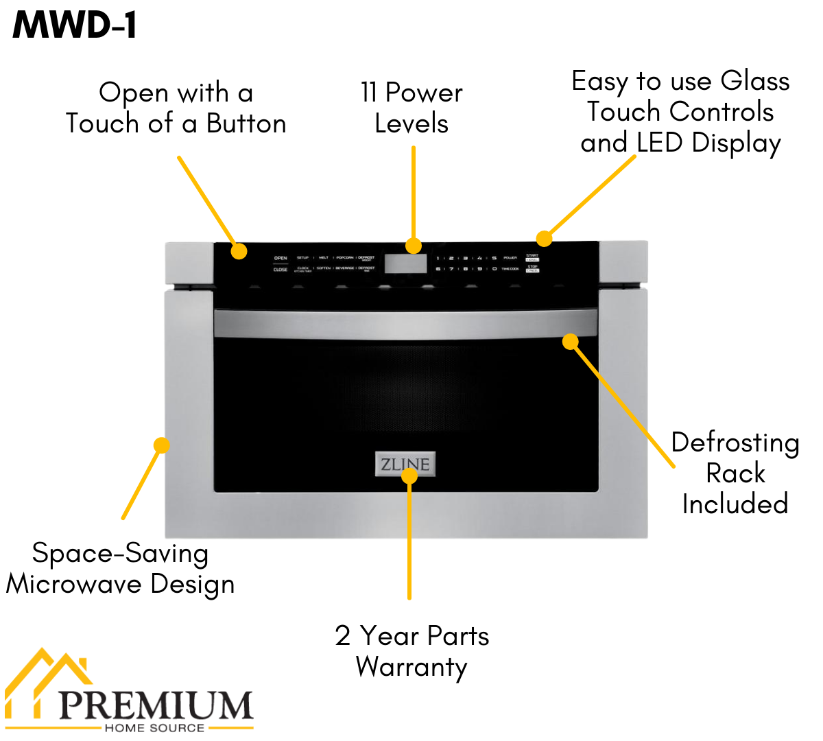ZLINE Appliance Package - 36" Gas Range, Range Hood, 36" Refrigerator with Water/Ice Dispenser, 24" Microwave Drawer and Dishwasher in Stainless Steel