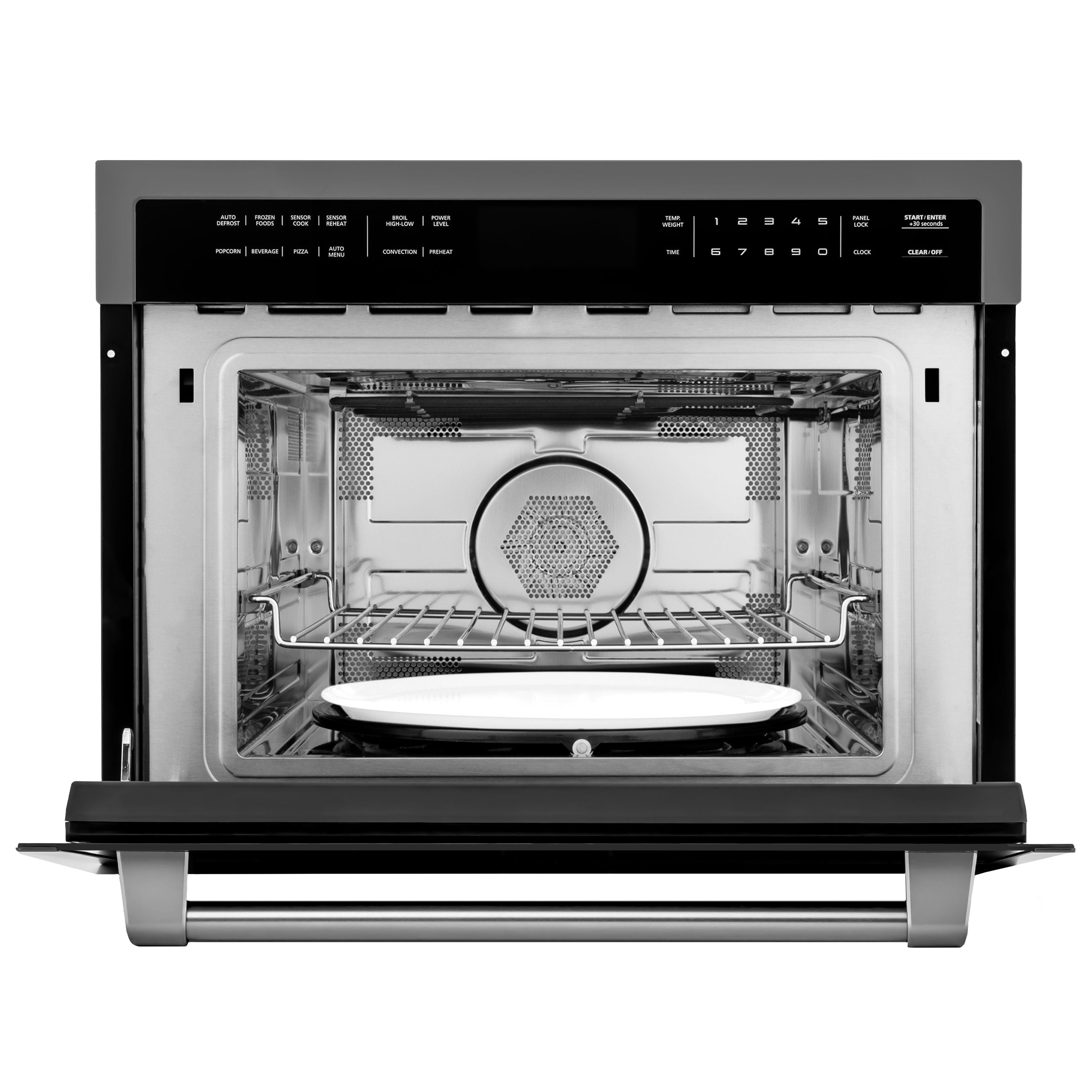 ZLINE Appliance Package - 30 In. Dual Fuel Range, Range Hood, Microwave Oven in Black Stainless Steel, 3KP-RABRHMWO-30