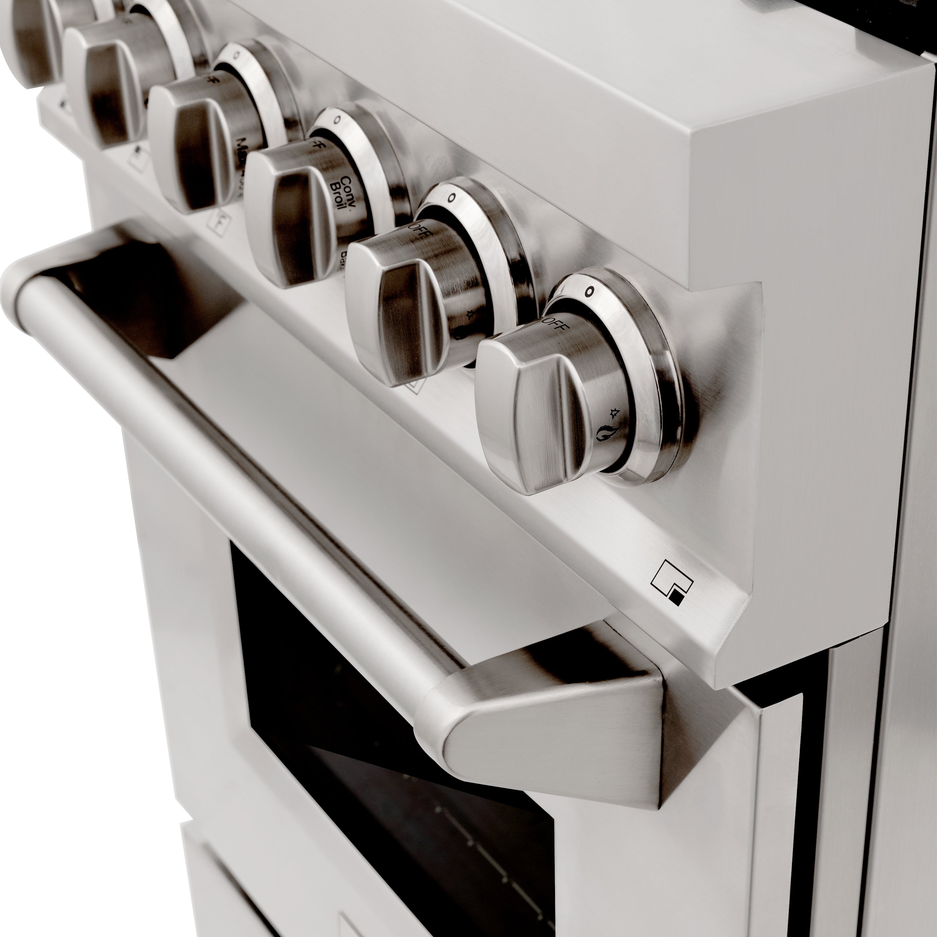 ZLINE 24 in. Dual Fuel Freestanding Range with Gas Burners and Electric Oven in Stainless Steel (RA24)