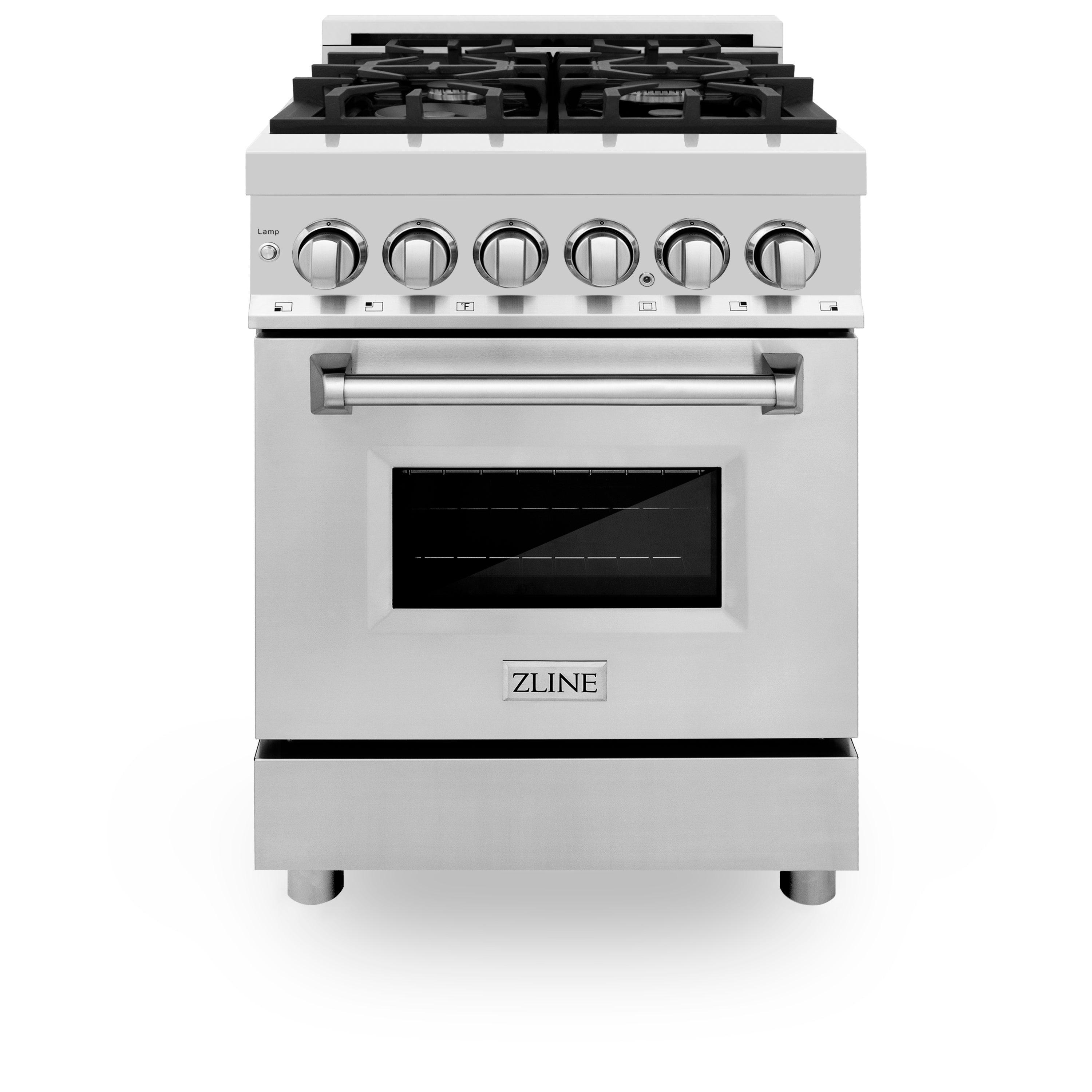 ZLINE 24 in. Dual Fuel Freestanding Range with Gas Burners and Electric Oven in Stainless Steel (RA24)