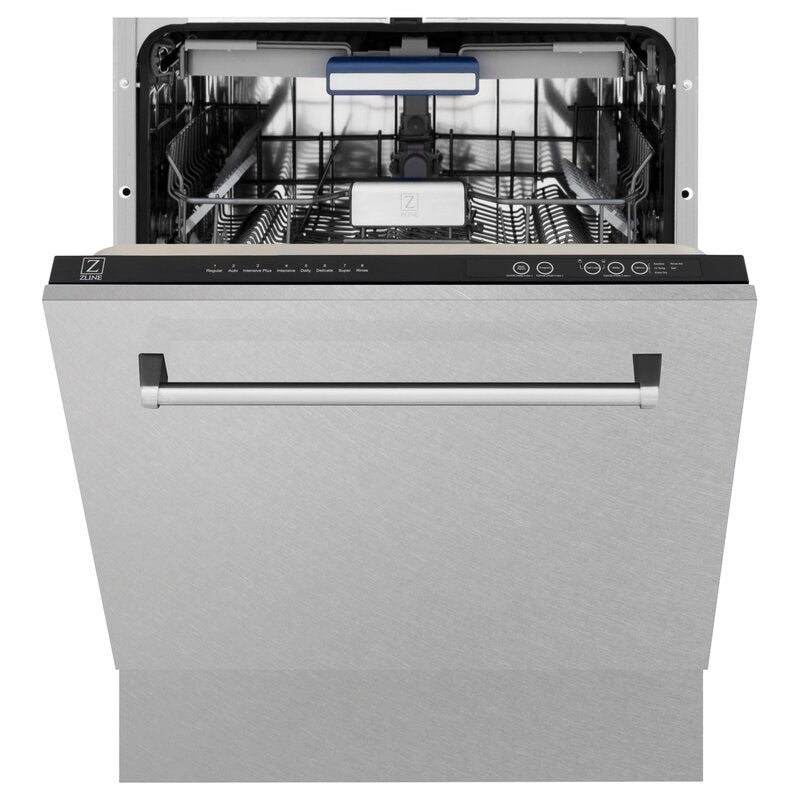 ZLINE 24" Tallac Series 3rd Rack Tall Tub Dishwasher with Satin Stainless Steel Panel and Stainless Steel Tub, 51dBa, DWV-SN-24