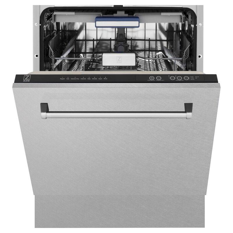 ZLINE 36 in. Kitchen Appliance Package with Satin Stainless Steel Stainless Dual Fuel Range, Ducted Vent Range Hood and Tall Tub Dishwasher, 3KP-RASRH36-DWV