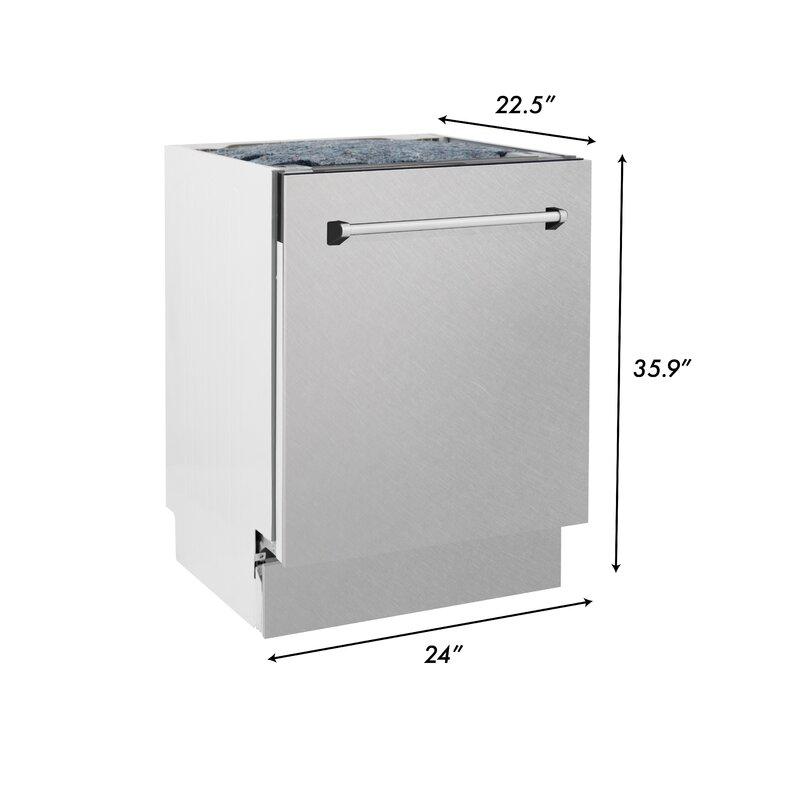 ZLINE 36 in. Kitchen Appliance Package with Satin Stainless Steel Stainless Dual Fuel Range, Ducted Vent Range Hood and Tall Tub Dishwasher, 3KP-RASRH36-DWV