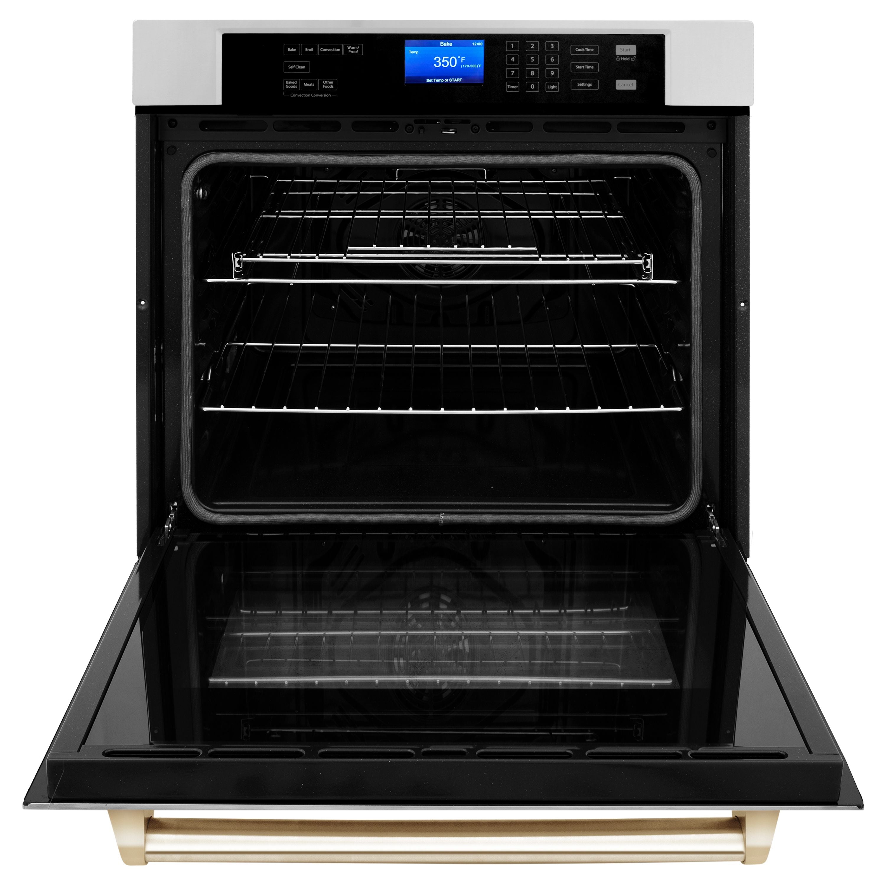 ZLINE Autograph Gold Package - 48" Rangetop, 48" Range Hood, Dishwasher, Refrigerator, Microwave Oven, Wall Oven