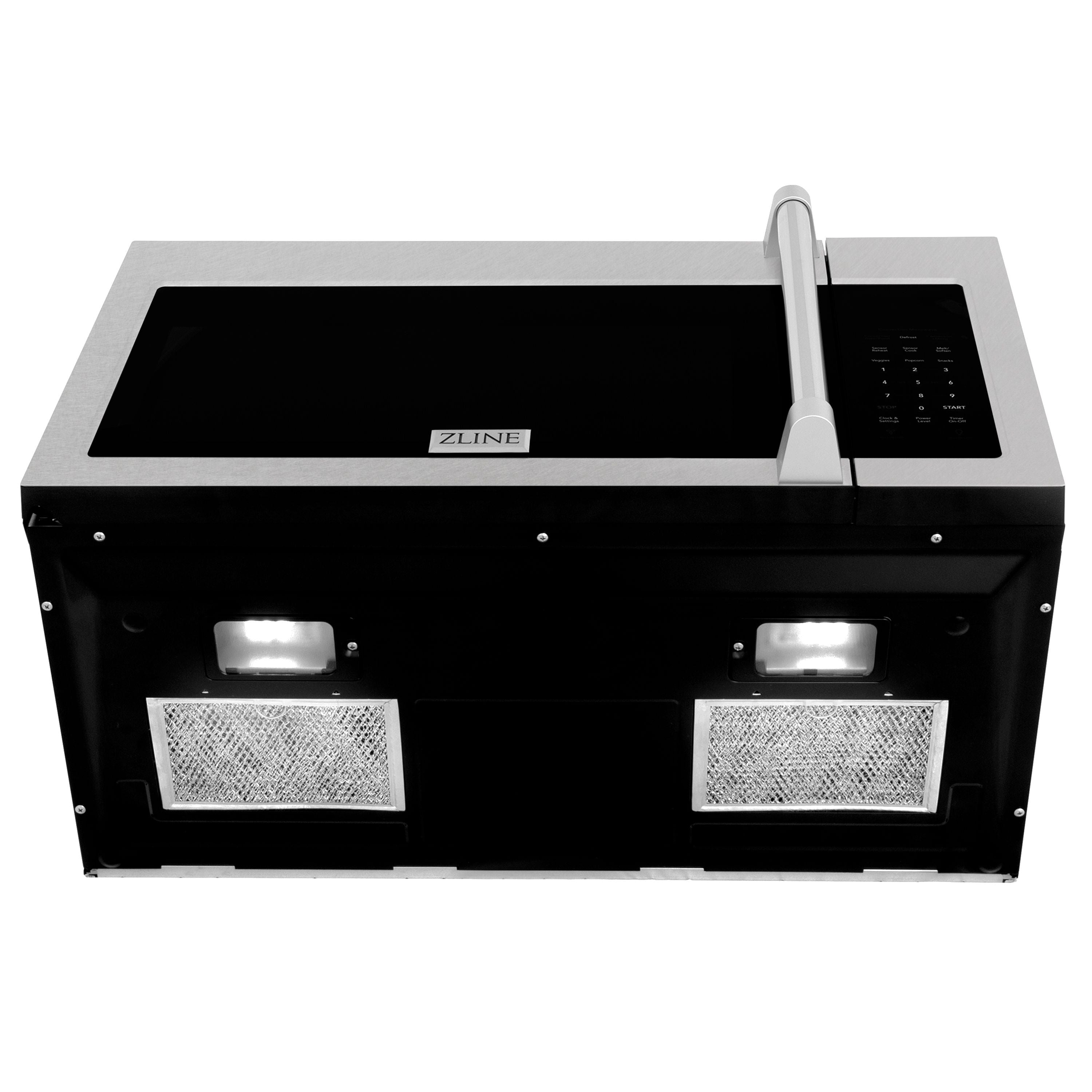 ZLINE 30" 1.5 cu. ft. Over-The-Range Convection Microwave Oven in Satin Stainless Steel with Traditional Handle and Sensor Cooking, MWO-OTR-H-30-SS