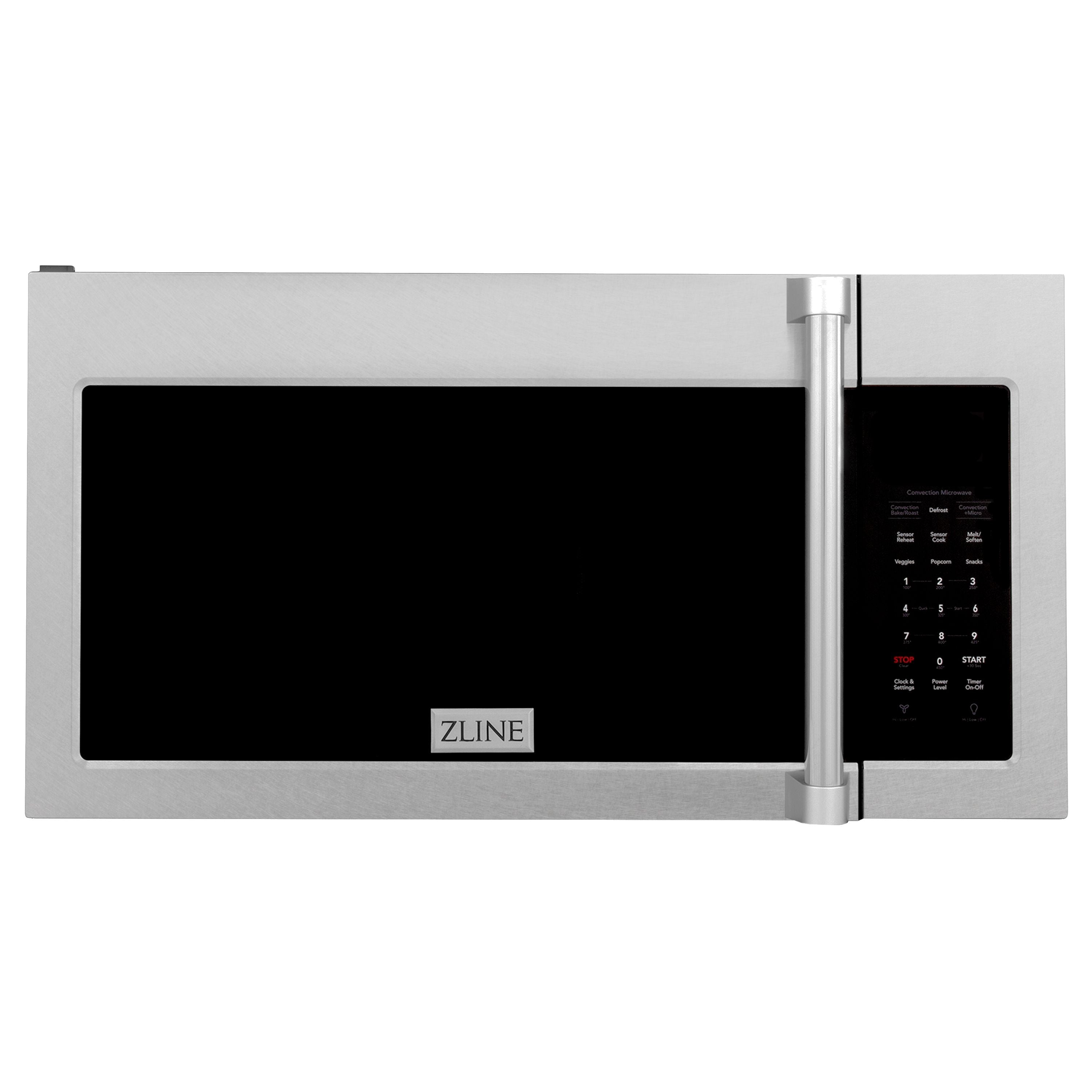 ZLINE Package - 30" Double Wall Oven, 36" Rangetop, Microwave In Satin Stainless Steel