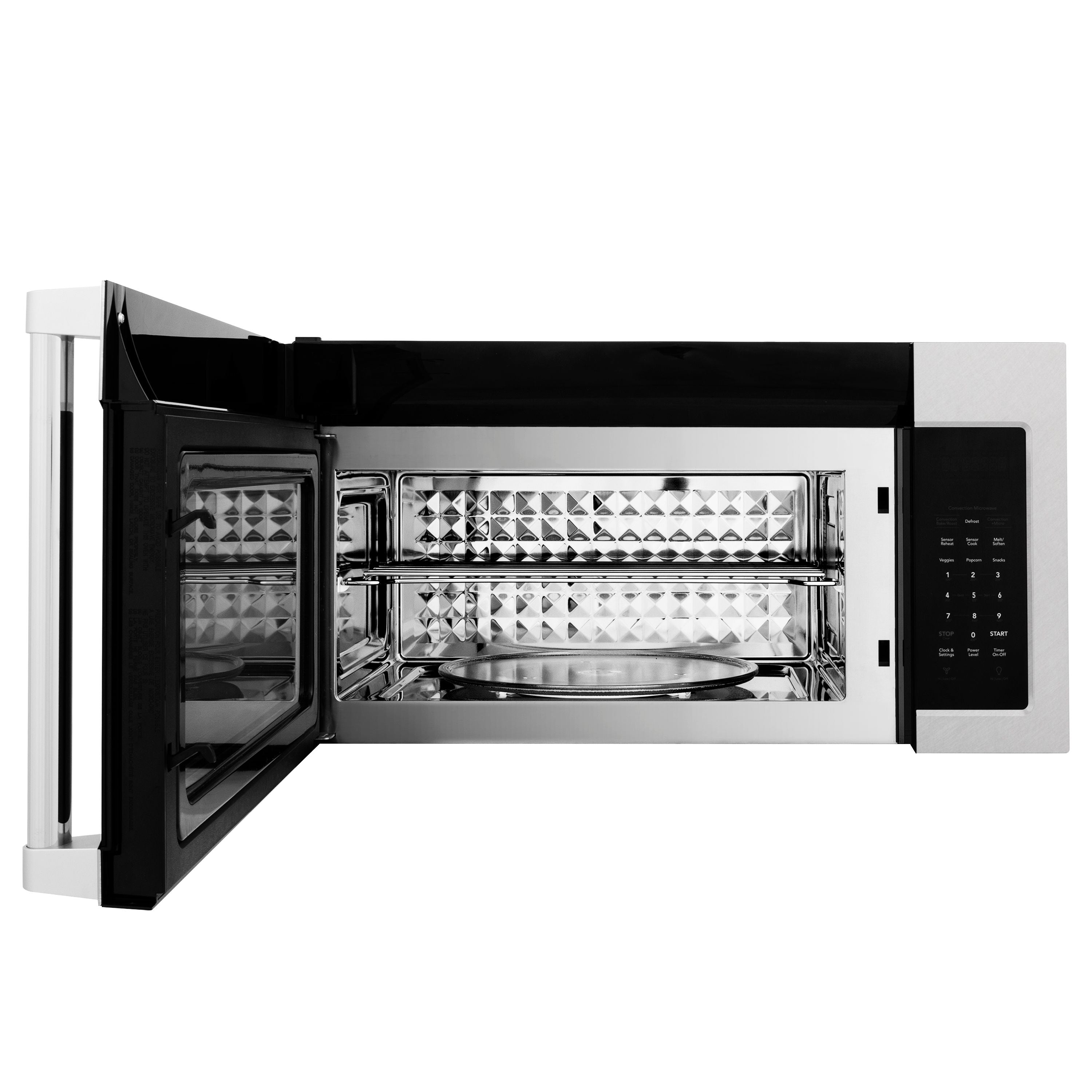 ZLINE 30" 1.5 cu. ft. Over-The-Range Convection Microwave Oven in Satin Stainless Steel with Traditional Handle and Sensor Cooking, MWO-OTR-H-30-SS