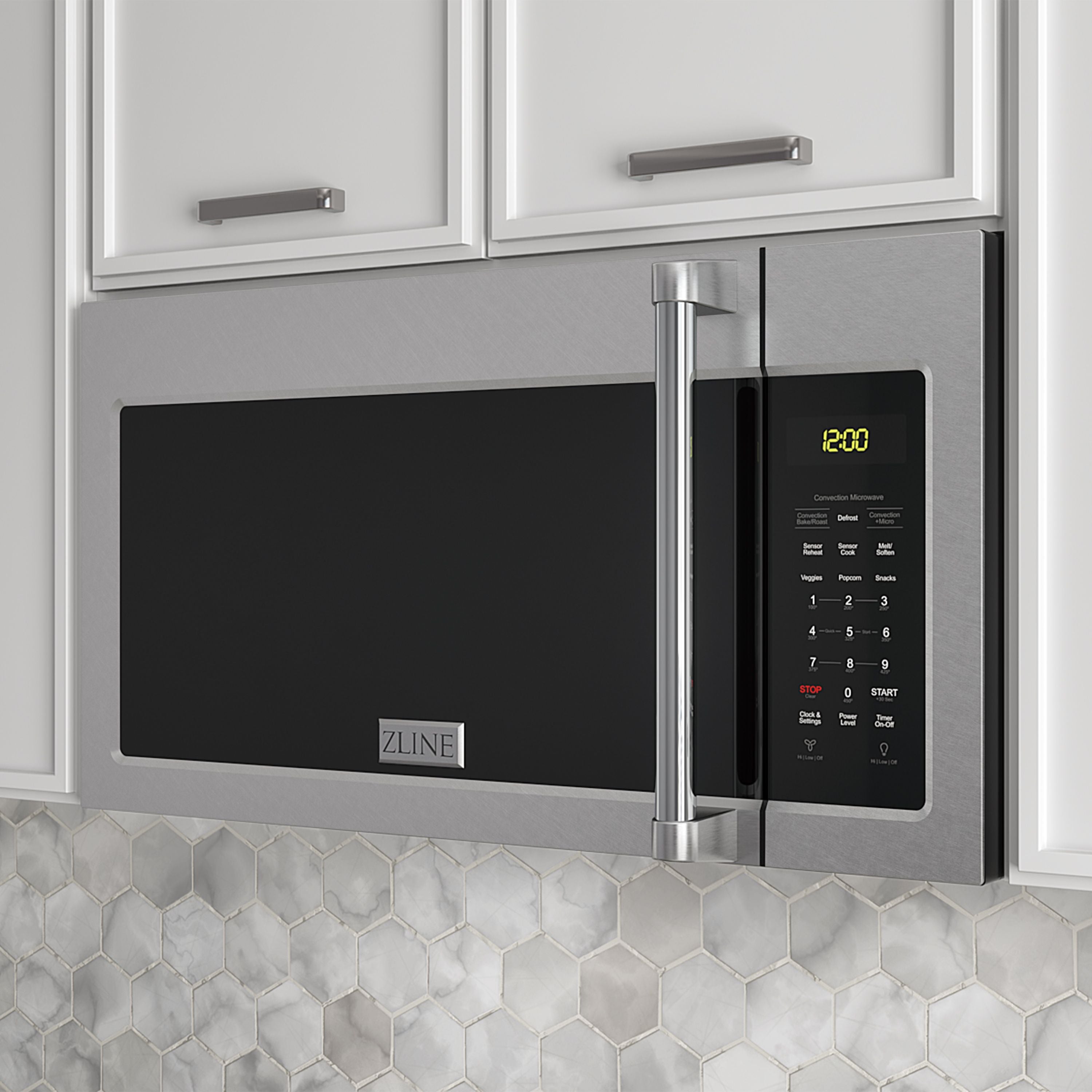 ZLINE Package - 30" Double Wall Oven, 36" Rangetop, Microwave In Satin Stainless Steel