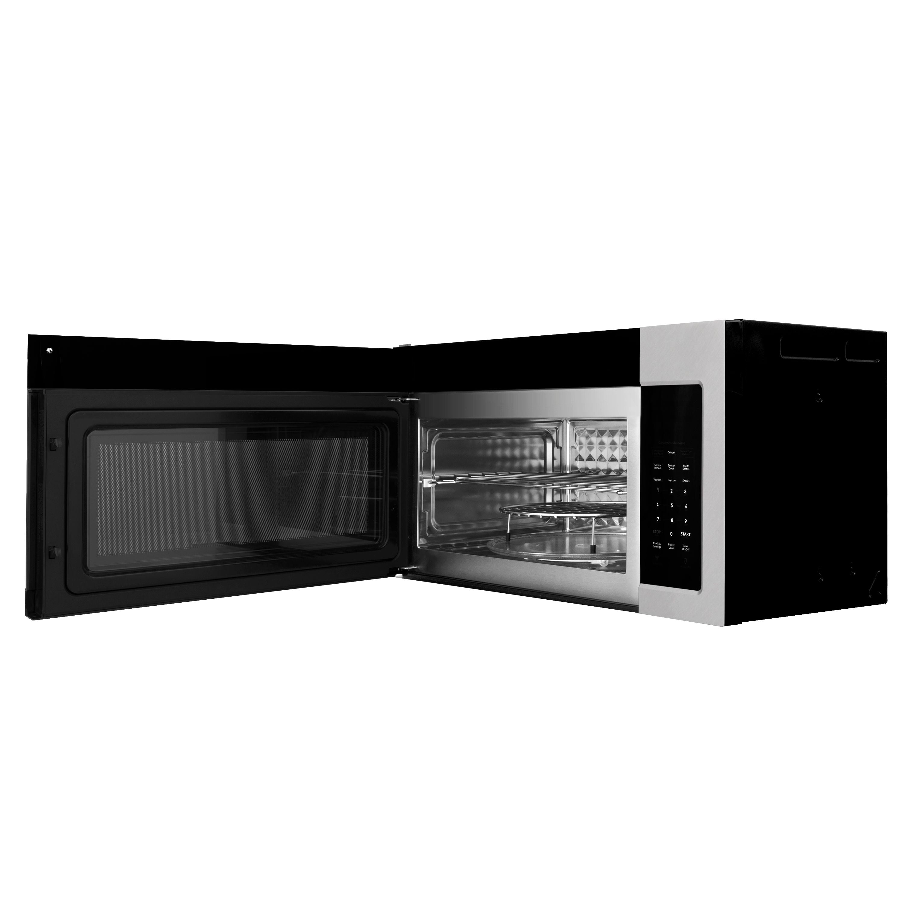 ZLINE 30" 1.5 cu. ft. Over-The-Range Convection Microwave Oven in Satin Stainless Steel with Traditional Handle and Sensor Cooking, MWO-OTR-H-30-SS