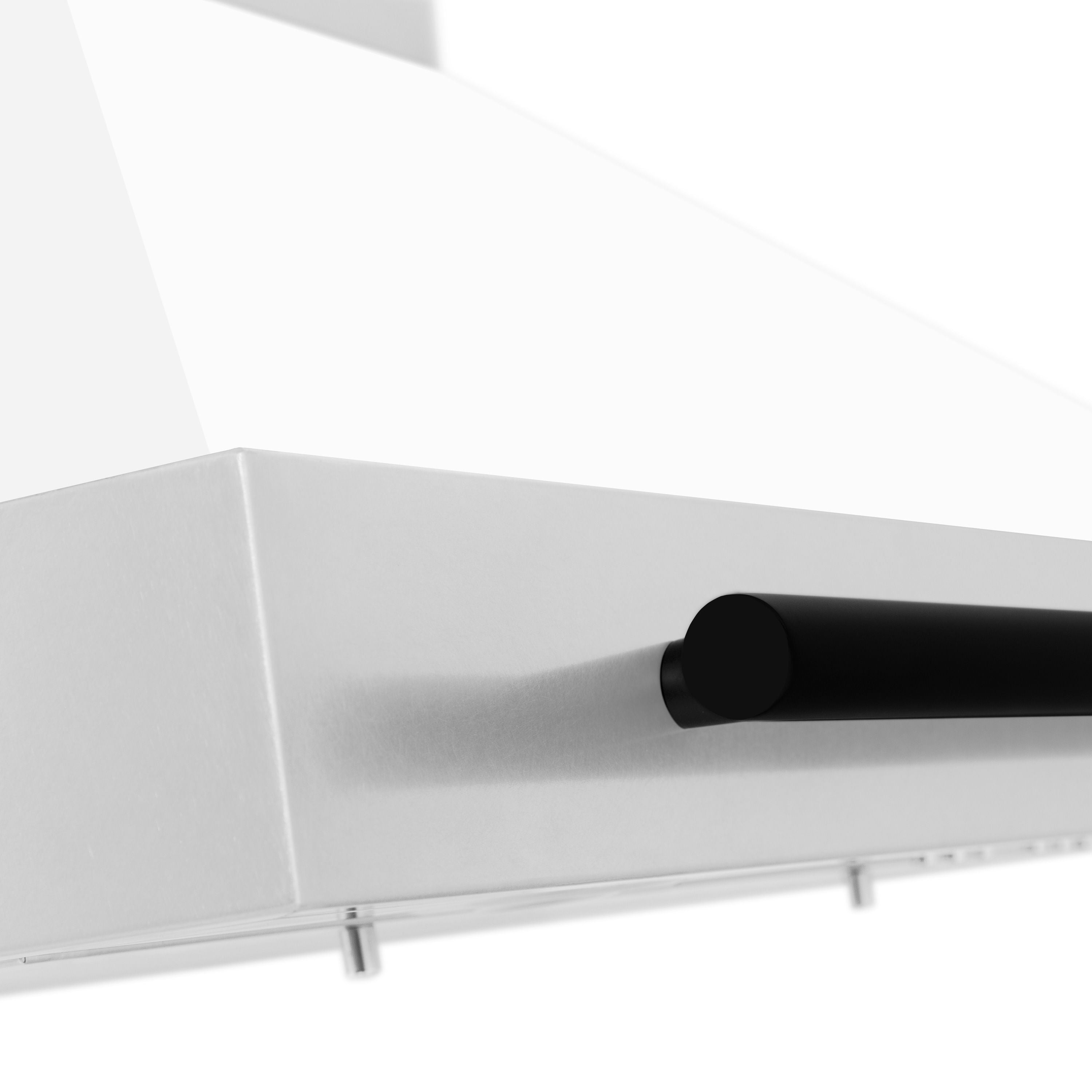 ZLINE 30 in Wall Mount Range Hood Stainless Steel Autograph Edition White Matte Shell Matte Black Accents 400 CFM (KB4STZ-WM30-MB)