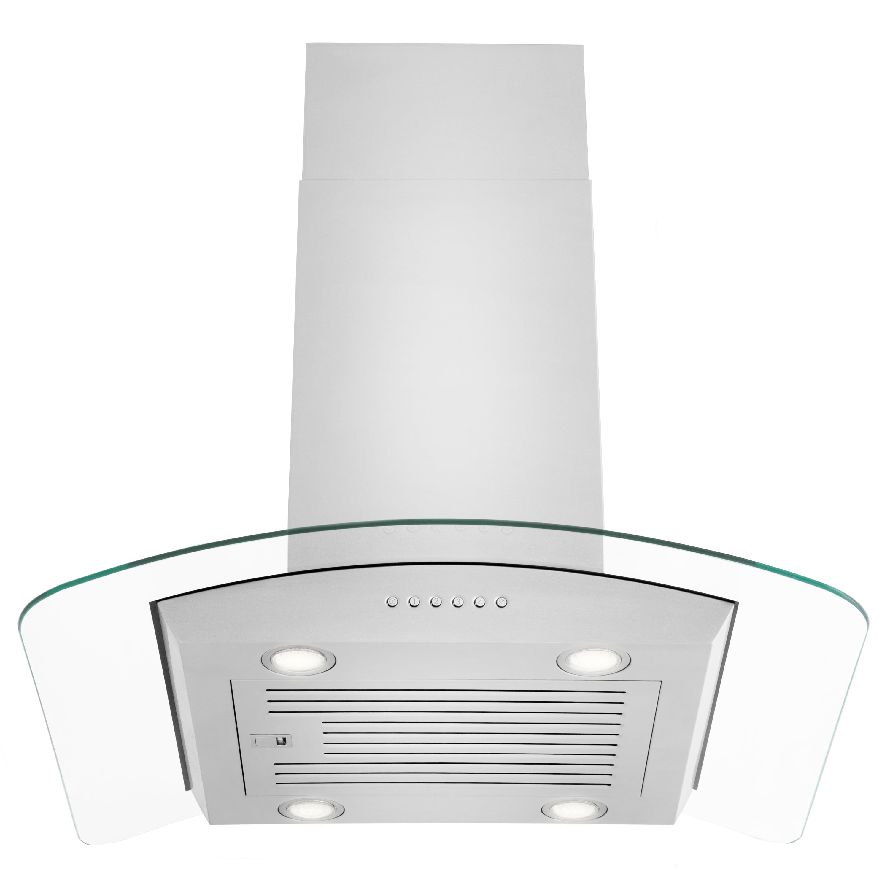 ZLINE 30 in. Island Mount Range Hood Convertible Stainless Steel 400 CFM 4-Speed LED Lighting (ALP70IS-30)
