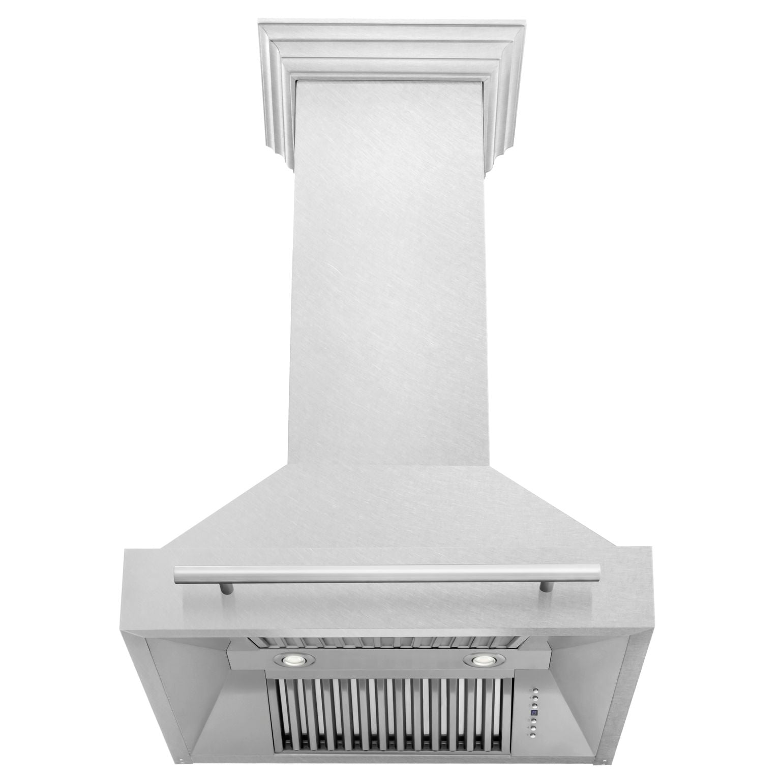 ZLINE 30 Inch Wall Mount Range Hood Satin Stainless Steel Stainless Steel Handle (8654SNX-30)