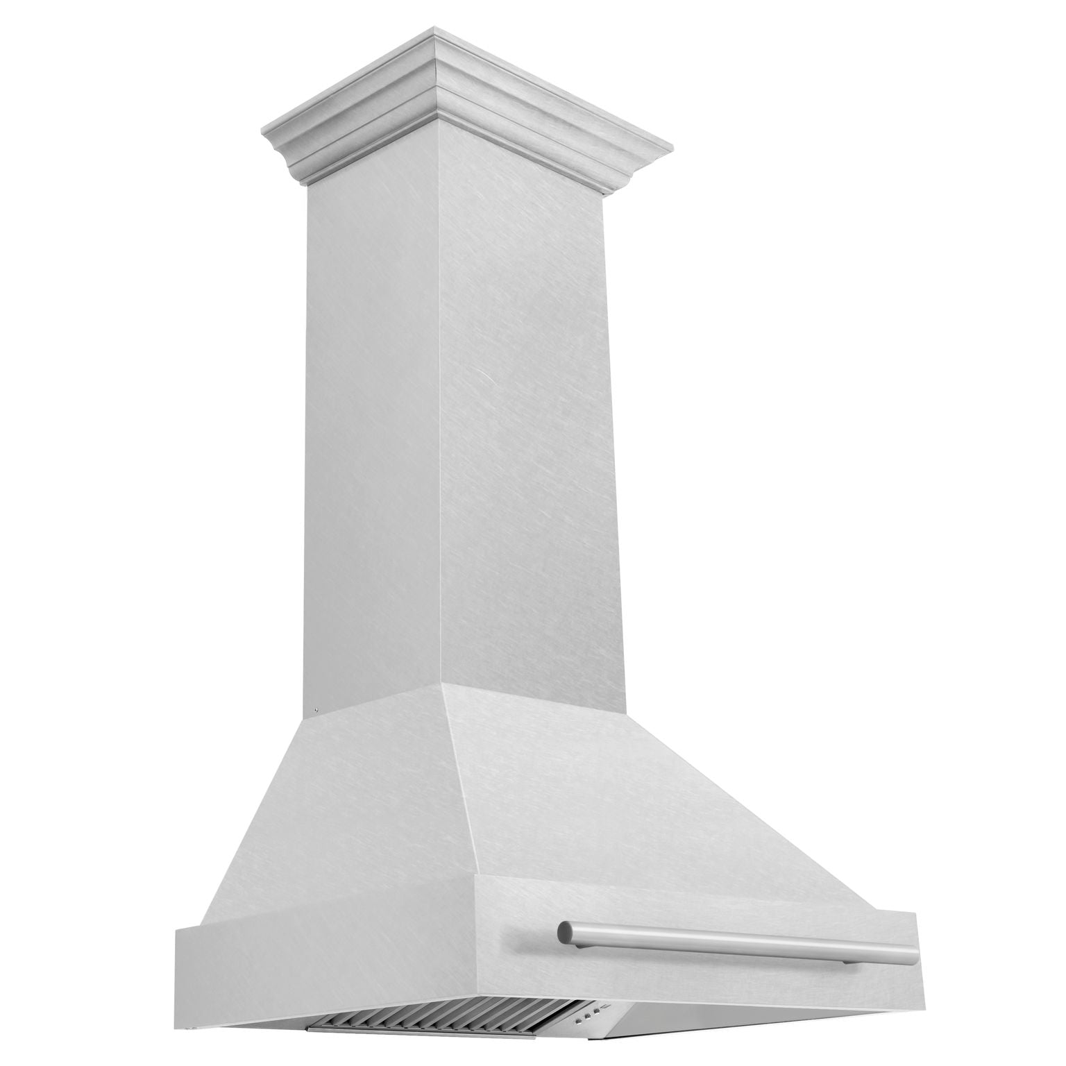 ZLINE 30 Inch Wall Mount Range Hood Satin Stainless Steel Stainless Steel Handle (8654SNX-30)