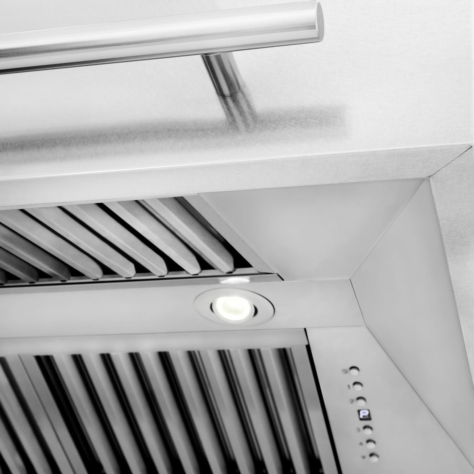 ZLINE 30 in. Wall Mount Range Hood Satin Stainless Steel White Matte Shell 400 CFM LED Lighting (8654SNX-WM-30)