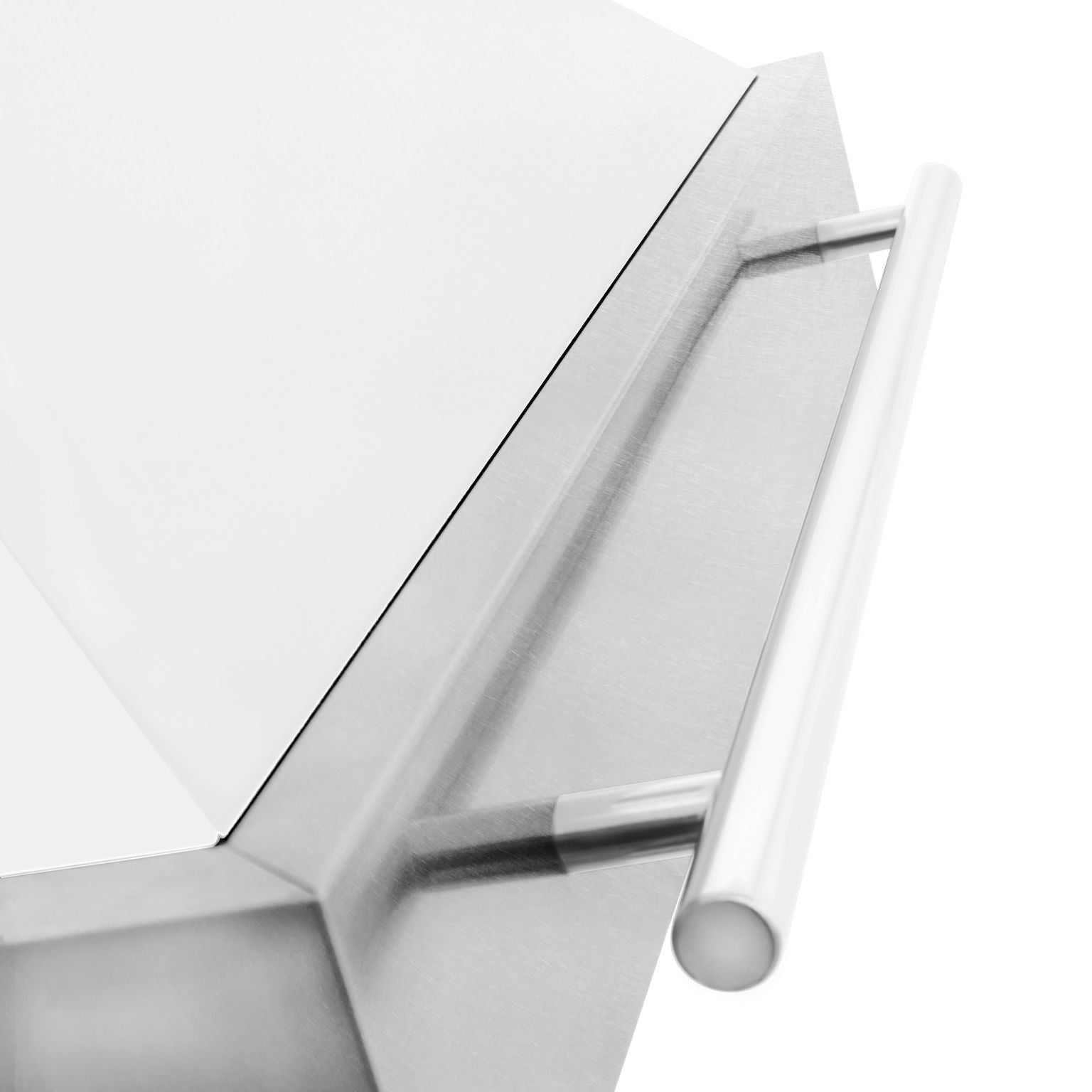ZLINE 30 in. Wall Mount Range Hood Satin Stainless Steel White Matte Shell 400 CFM LED Lighting (8654SNX-WM-30)