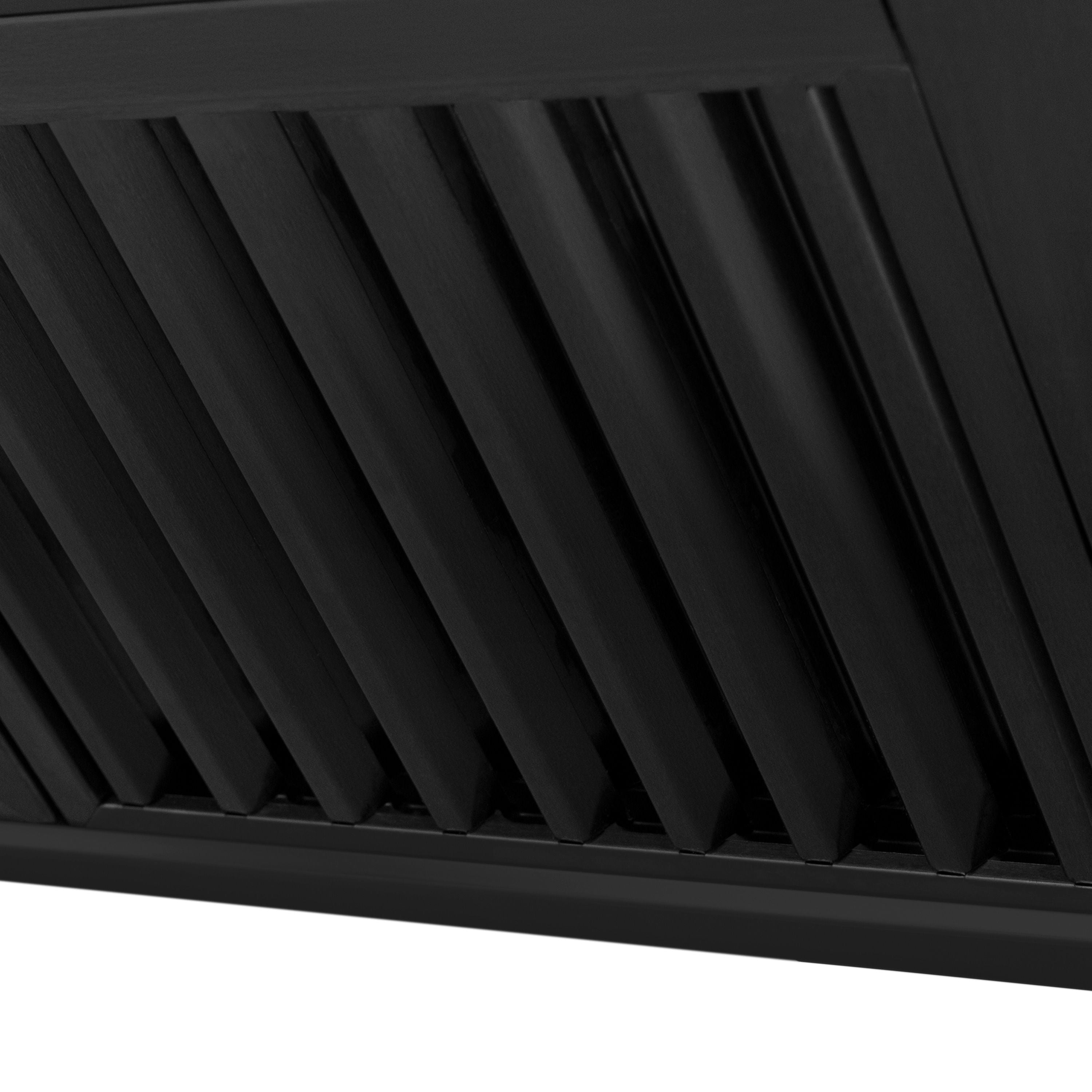 ZLINE 30 in. Wall Mount Range Hood 400 CFM Black Stainless Steel Push Button Controls LED Lighting (BS655N-30)