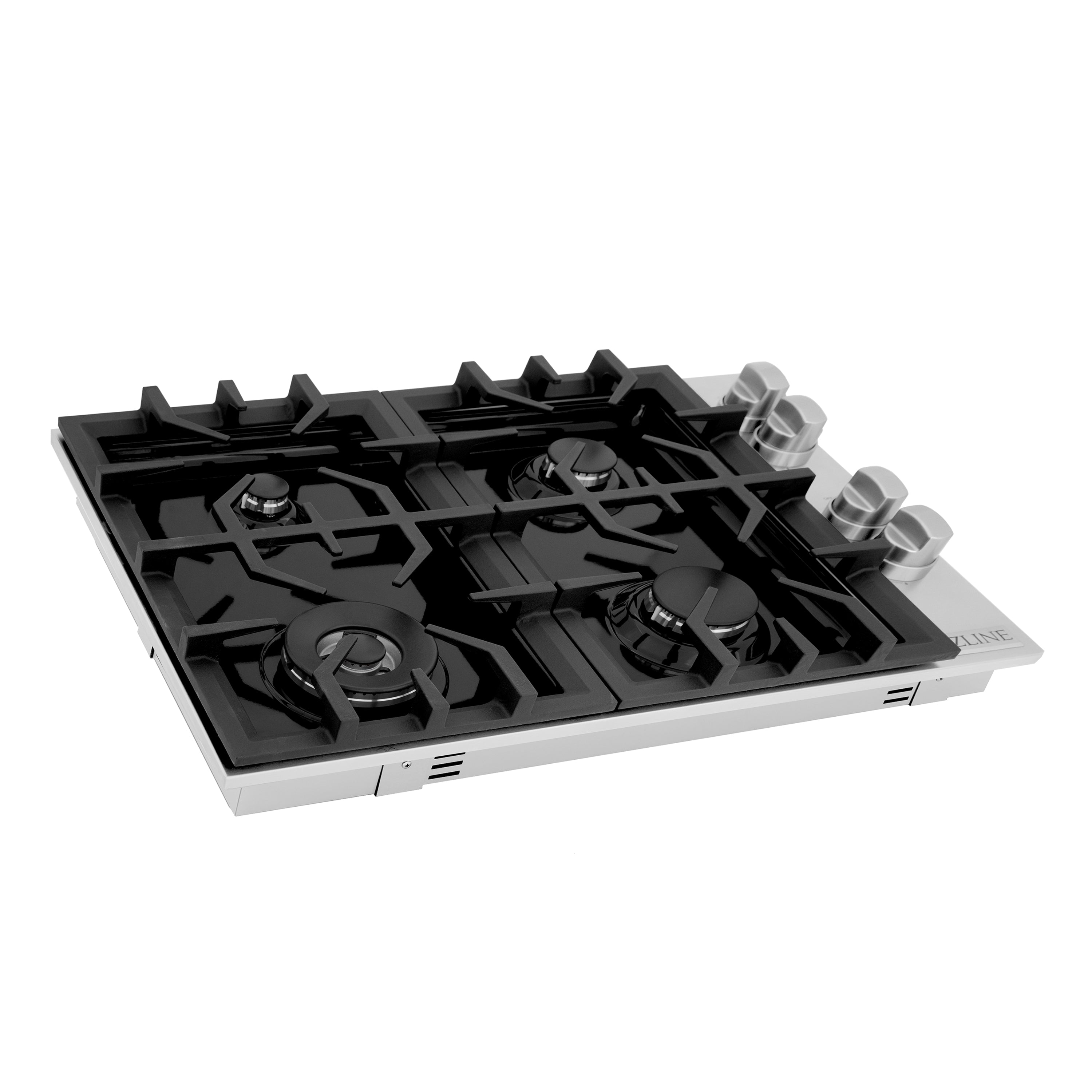 ZLINE 30" Gas Cooktop with 4 Gas Burners and Black Porcelain Top, RC30-PBT