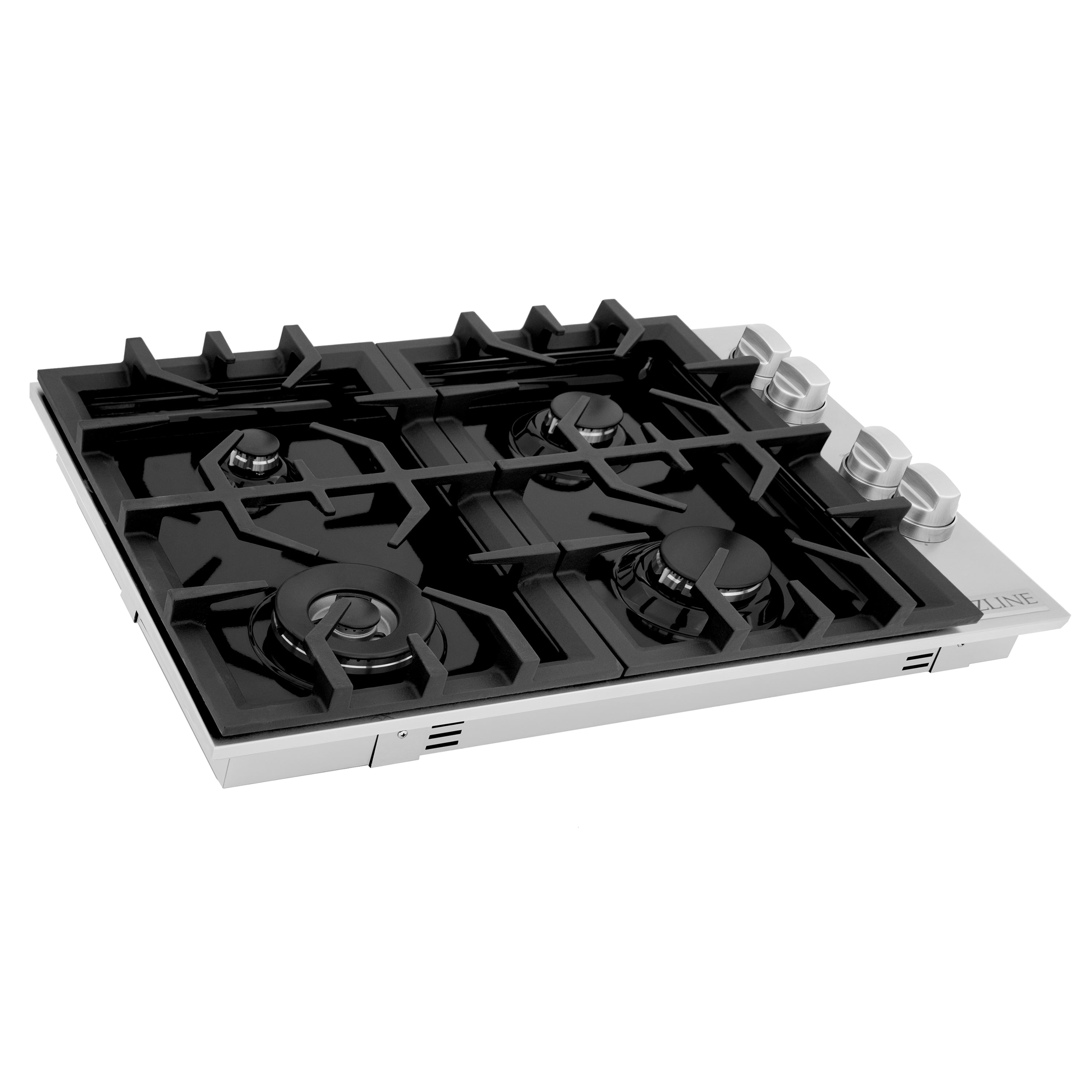 ZLINE 30" Gas Cooktop with 4 Gas Burners and Black Porcelain Top, RC30-PBT