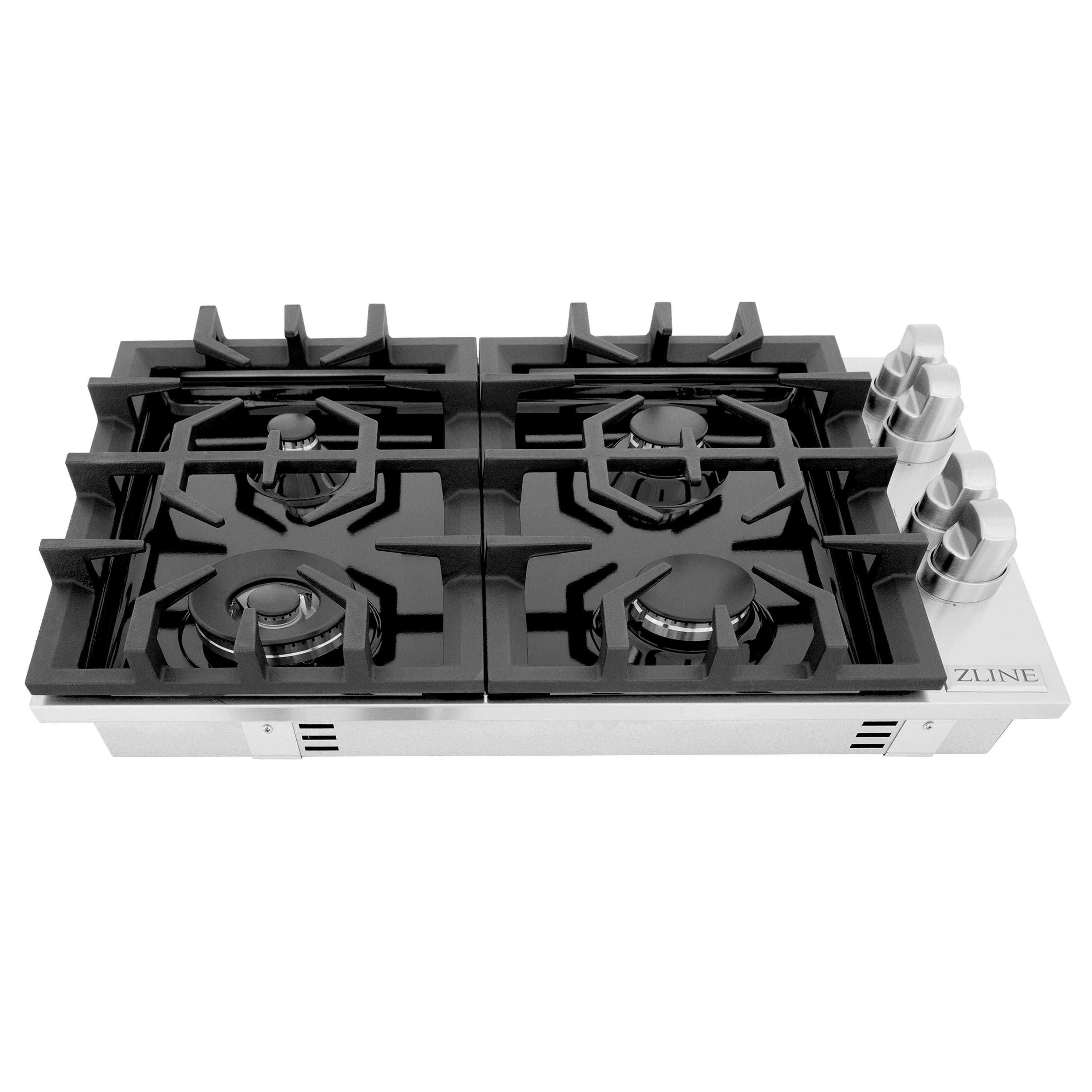 ZLINE 30" Gas Cooktop with 4 Gas Burners and Black Porcelain Top, RC30-PBT