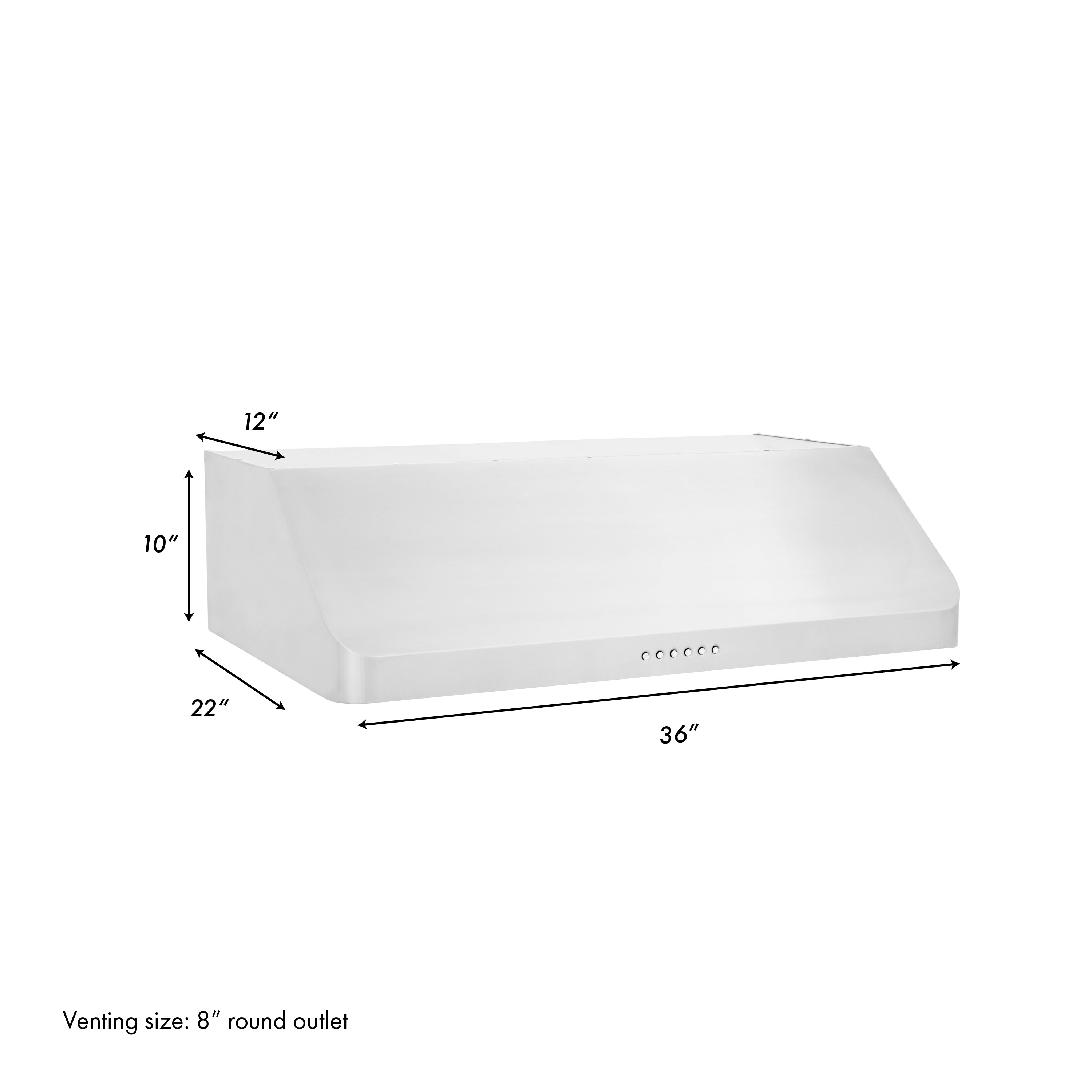 ZLINE 36 Inch Under Cabinet Range Hood Stainless Steel Ducted Ventilation ALP10UC-36