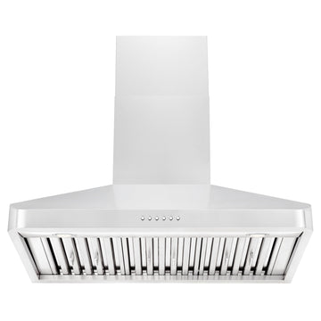 ZLINE 36 in. Wall Mount Range Hood Ducted Stainless Steel 400 CFM LED Lighting (ALP100WL-36)