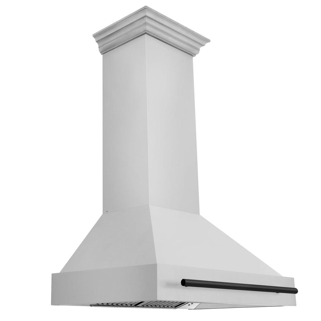 ZLINE 36 in. Wall Mount Range Hood – Stainless Steel – Matte Black Handle – 700 CFM – Autograph Edition (8654STZ-36-MB)