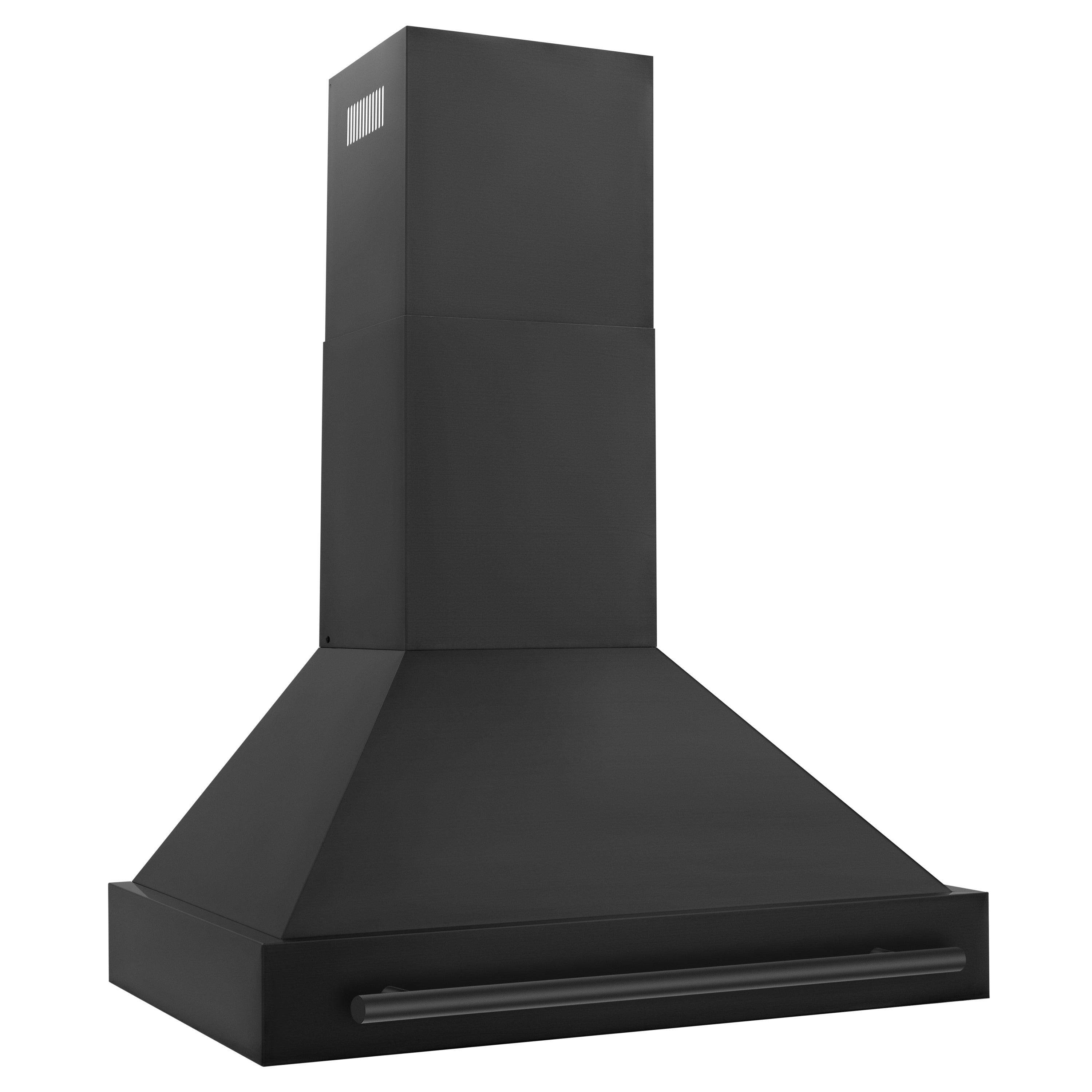 ZLINE 36 in. Range Hood Black Stainless Steel Wall Mount with Black Handle (BS655-36-BS)